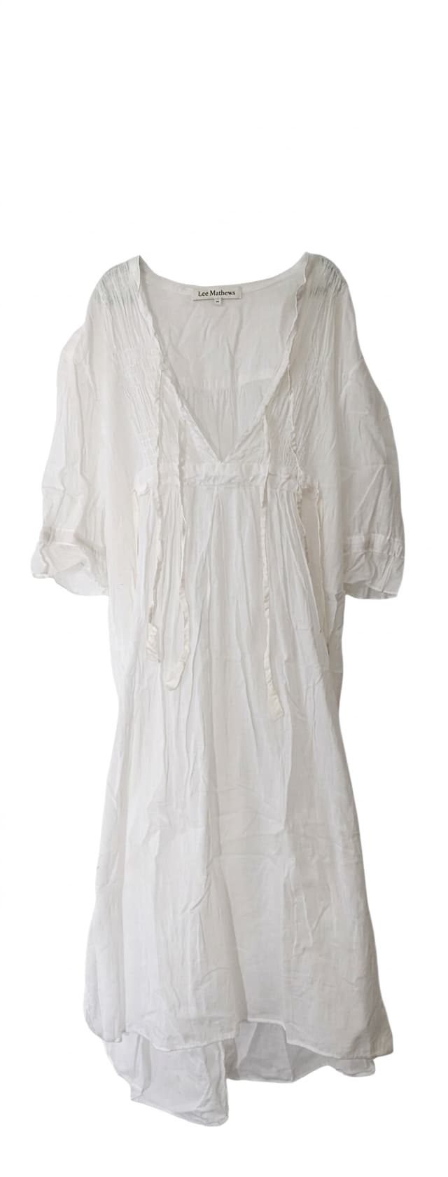 Lee Mathews White Cotton Smock Dress - Size 1 — photo 1 of 5