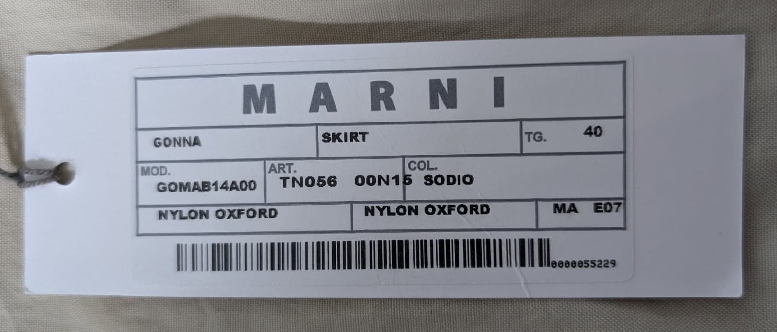 Marni Beige Nylon Oxford Midi Skirt - Side Overlay Detail IT 40 — photo 6 of 6