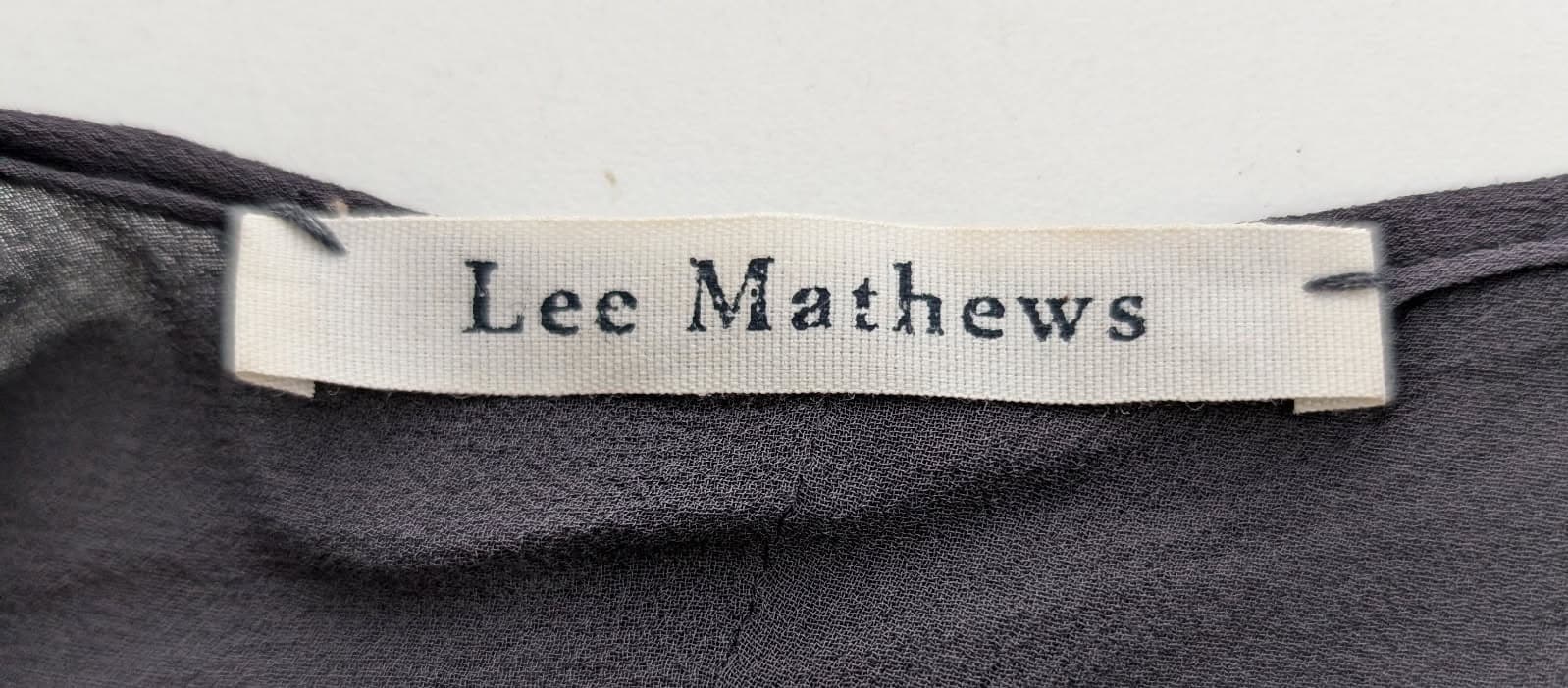 Lee Mathews Black Silk Slip Dress - Velvet Straps & Ruffle Hem — photo 3 of 5