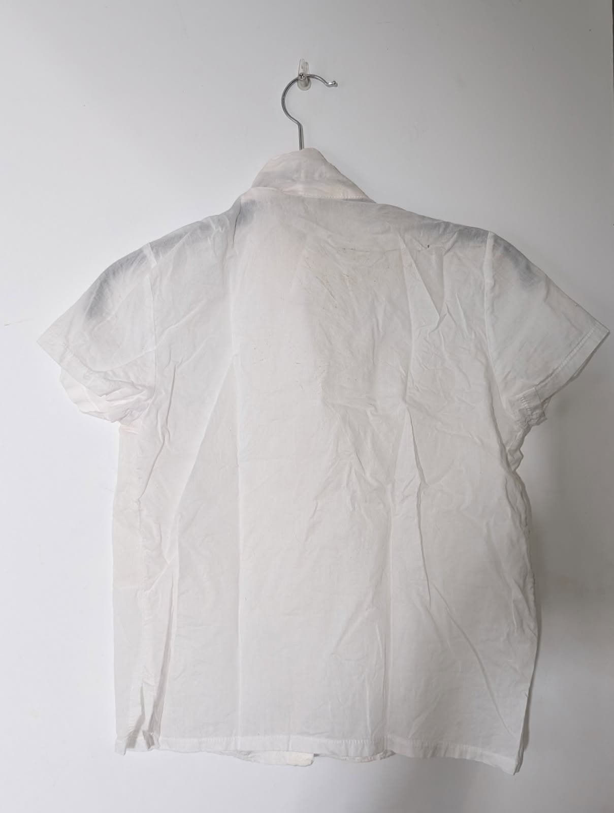 Lee Mathews White Embroidered Short Sleeve Button-Down Blouse - Size 2 — photo 2 of 3