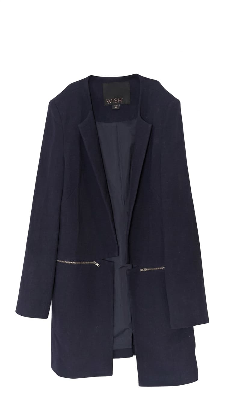Wish Australia Arosa Blazer Jacket - Navy Blue Zipper Detail Size 12 — photo 1 of 10