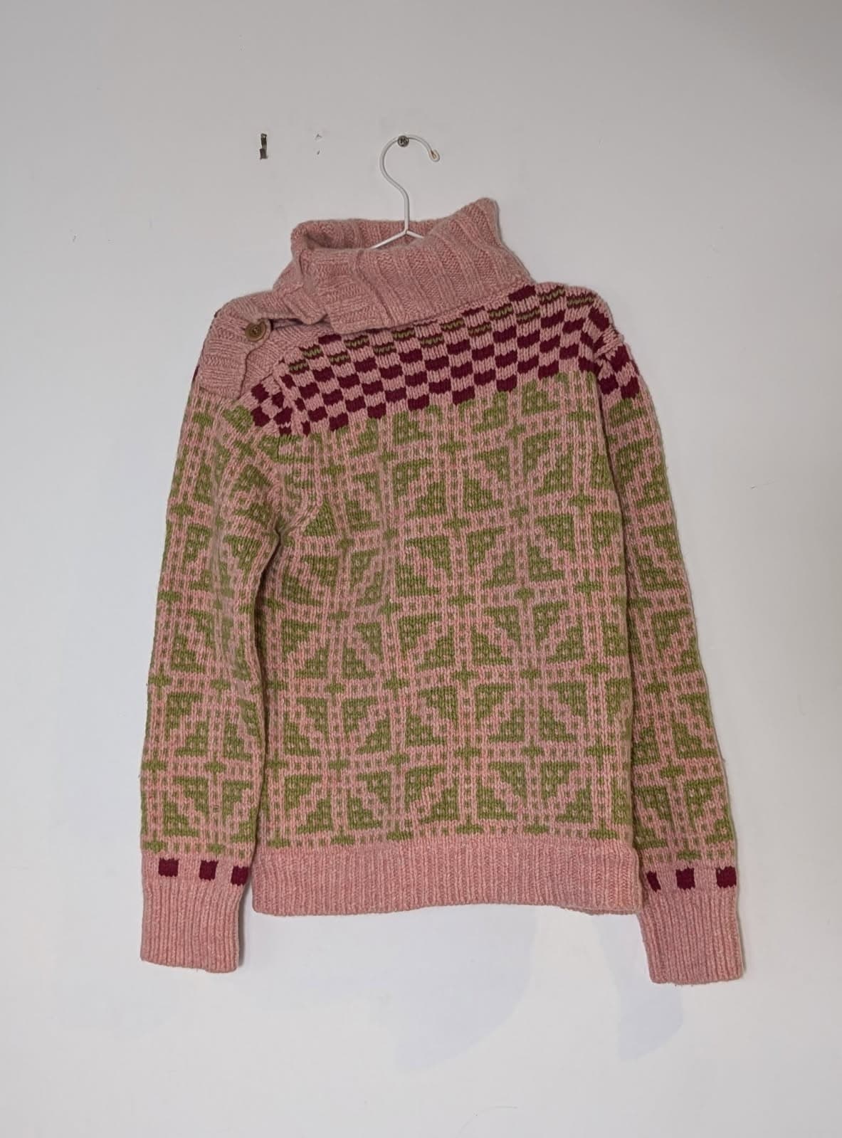 Dries Van Noten Geometric Pattern Wool Turtleneck Sweater - Large — photo 4 of 4