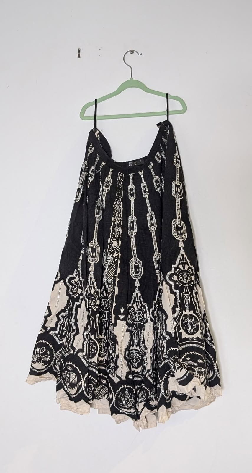 Bianca Spender Viscose Silk Blend Skirt - Black & White Print — photo 1 of 7
