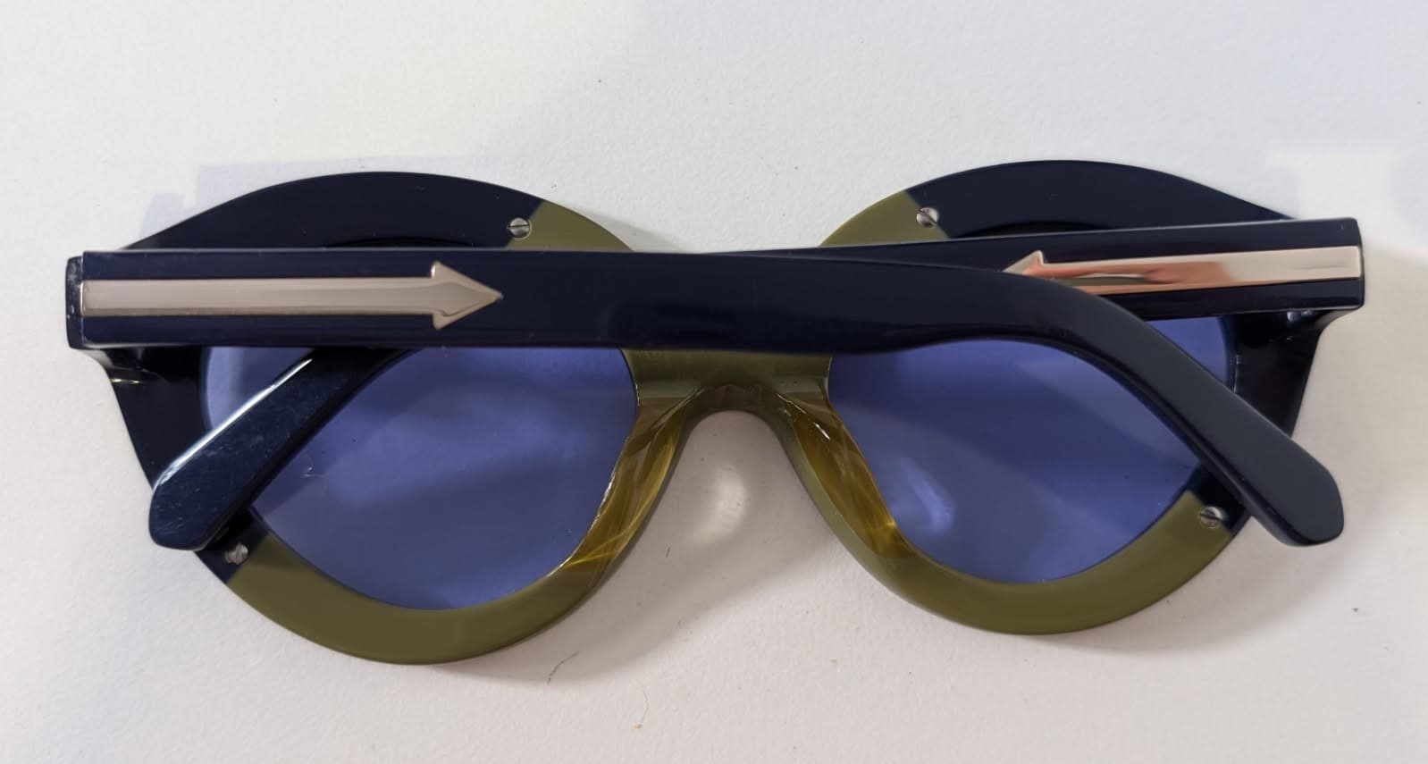 Karen Walker Flowerpatch Sunglasses - Black and Olive Two-Tone — photo 3 of 6