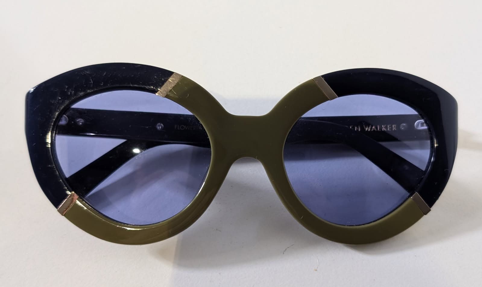 Karen Walker Flowerpatch Sunglasses - Black and Olive Two-Tone — photo 2 of 6