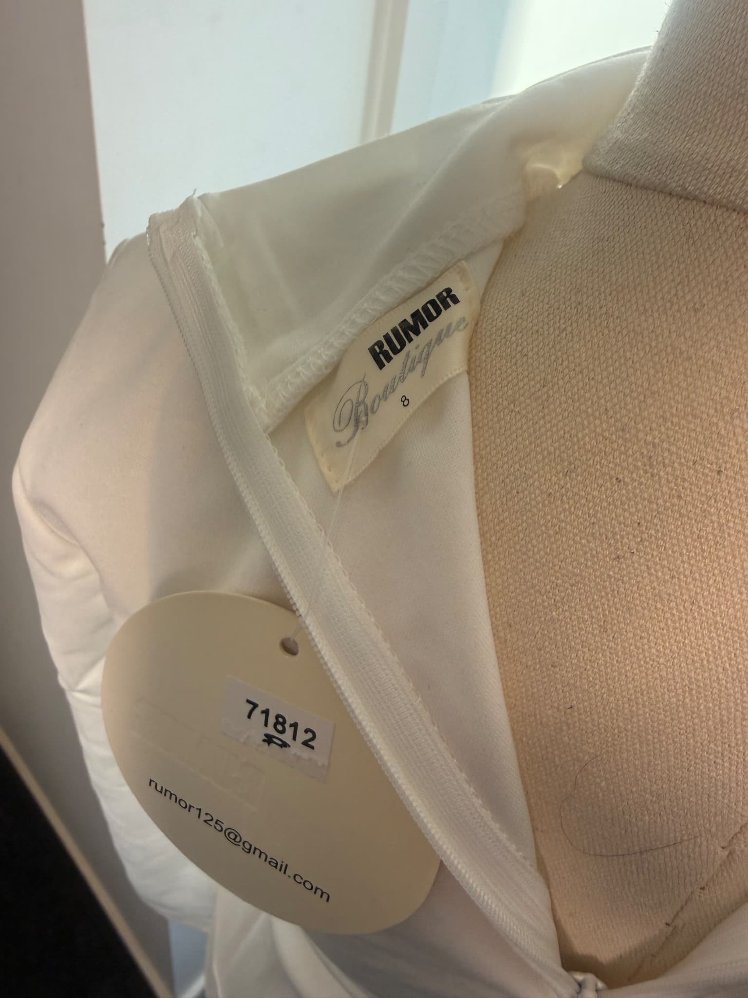 Rumor Boutique White Lace-Up Choker Long Sleeve Bodysuit — photo 4 of 4