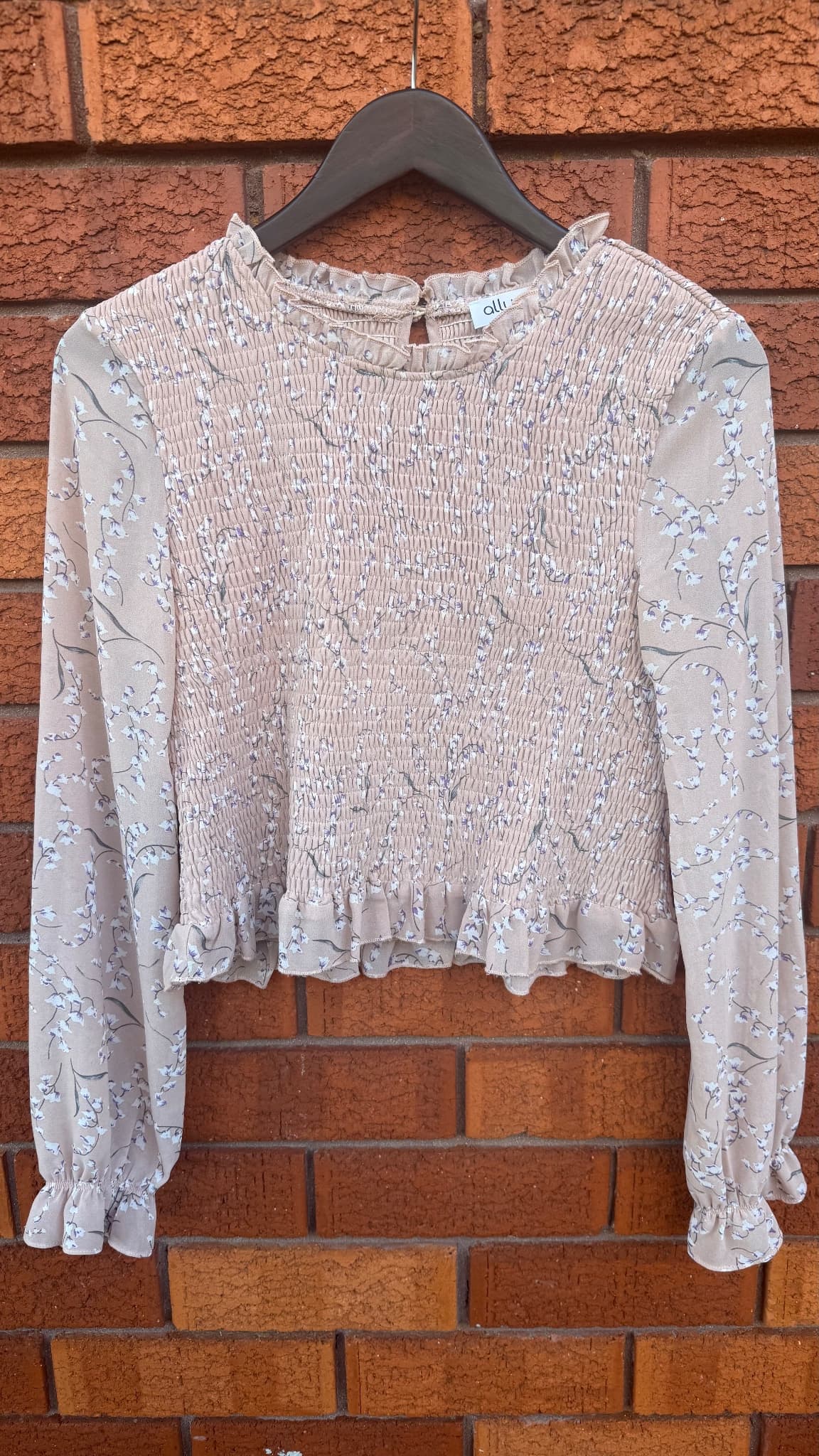 Ally Fashion Floral Smocked Long Sleeve Crop Top — photo 1 of 11