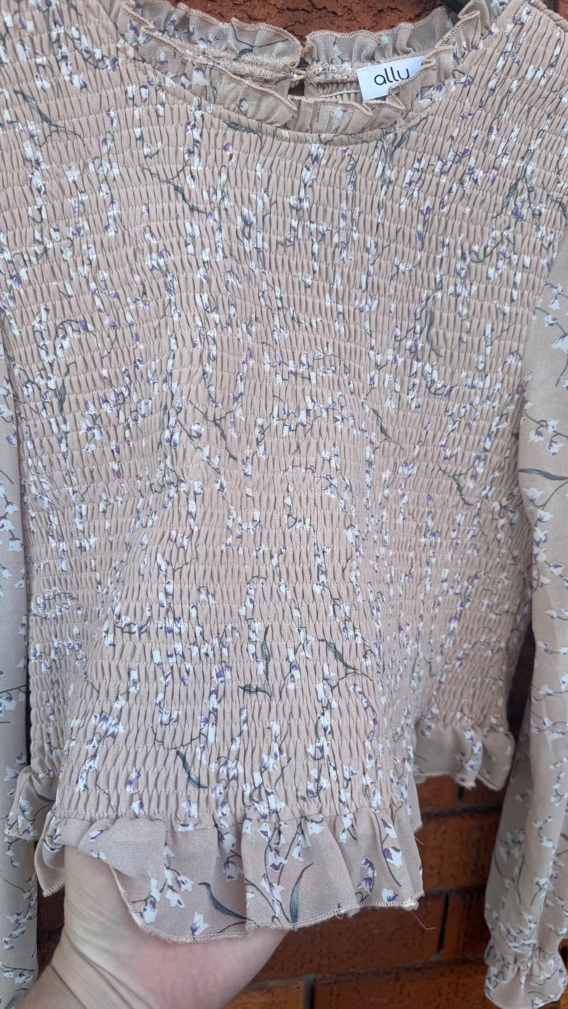 Ally Fashion Floral Smocked Long Sleeve Crop Top — photo 6 of 11