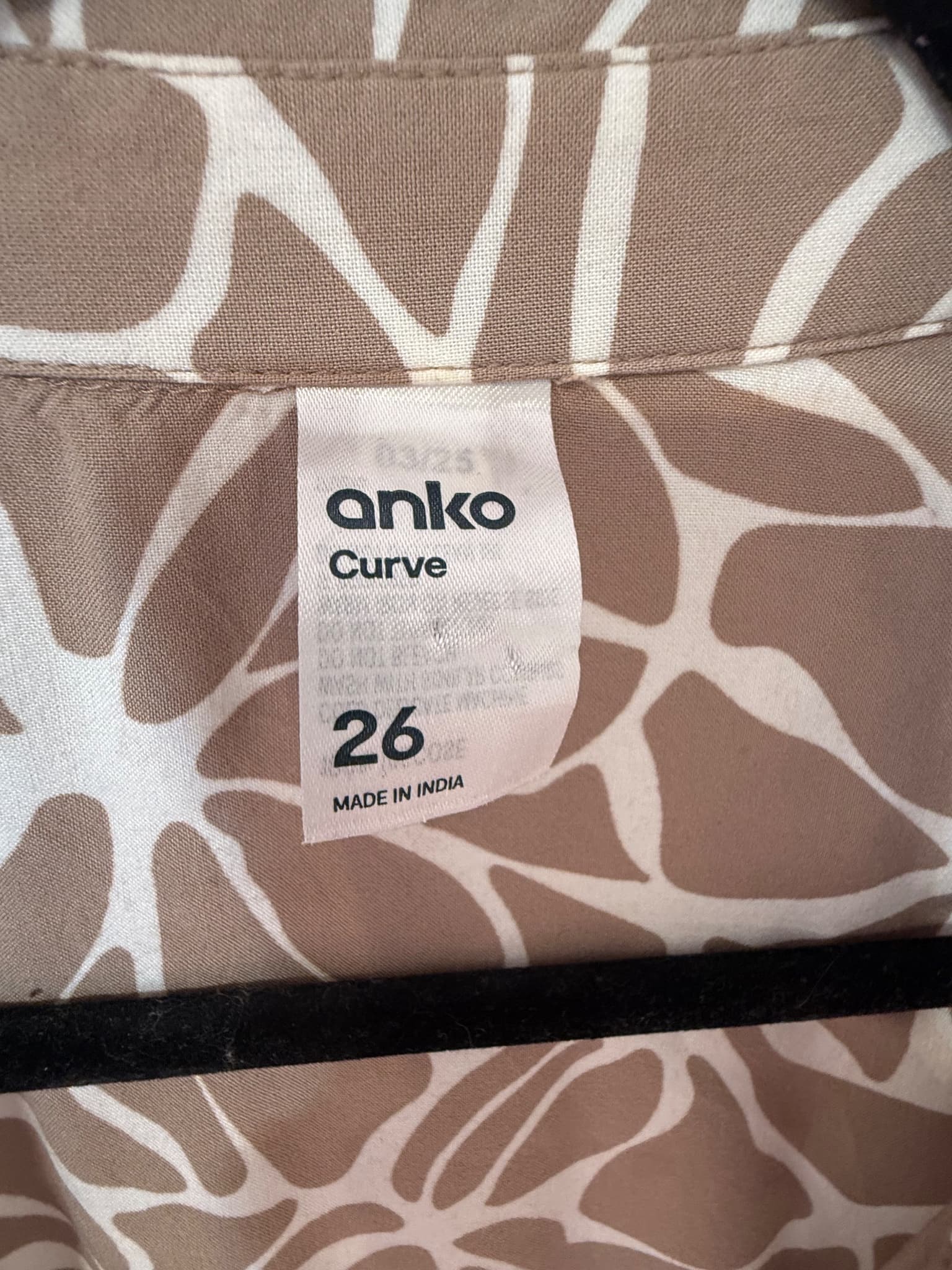 Anko Curve Button-Front Midi Dress Brown Patterned Size 26 — photo 4 of 10