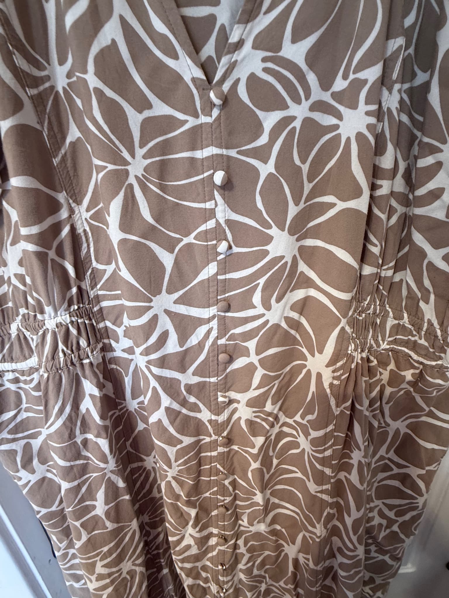 Anko Curve Button-Front Midi Dress Brown Patterned Size 26 — photo 5 of 10