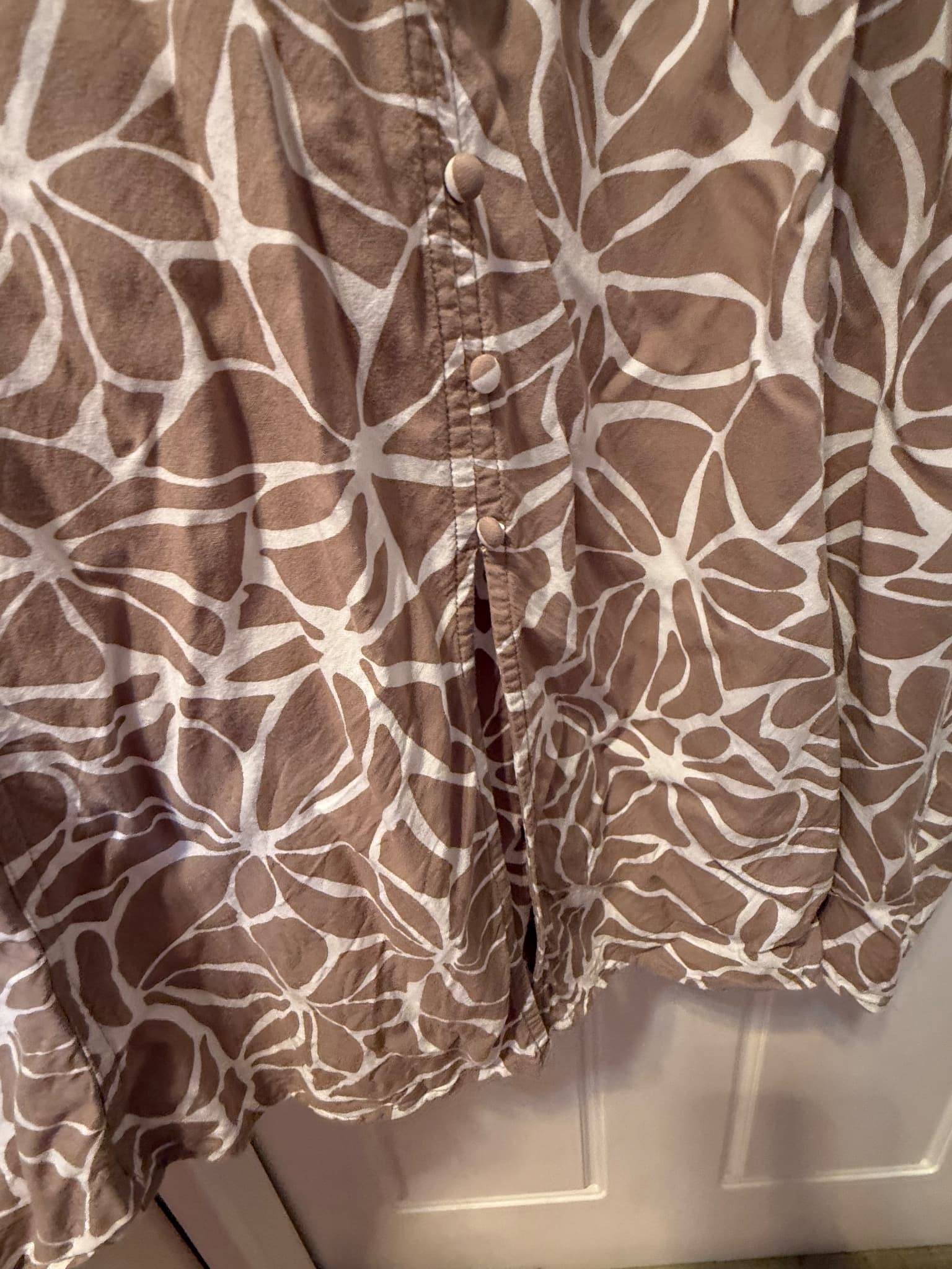 Anko Curve Button-Front Midi Dress Brown Patterned Size 26 — photo 7 of 10
