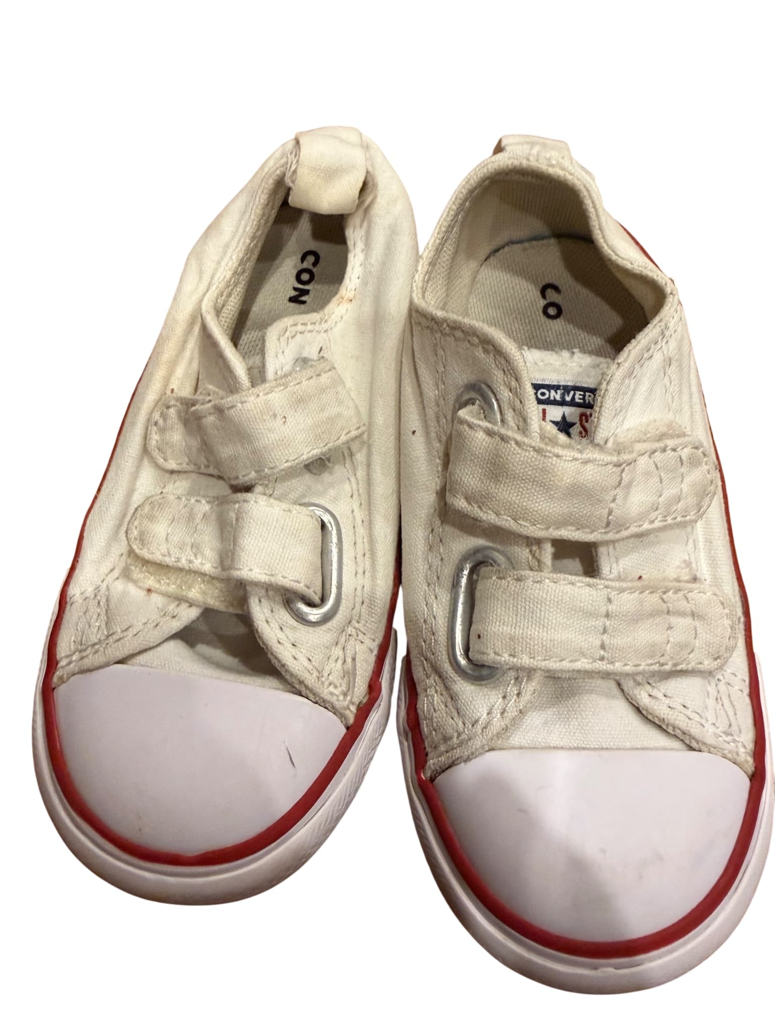 Converse Chuck Taylor All Star Kids White Canvas Velcro Sneakers US 7 — photo 1 of 11