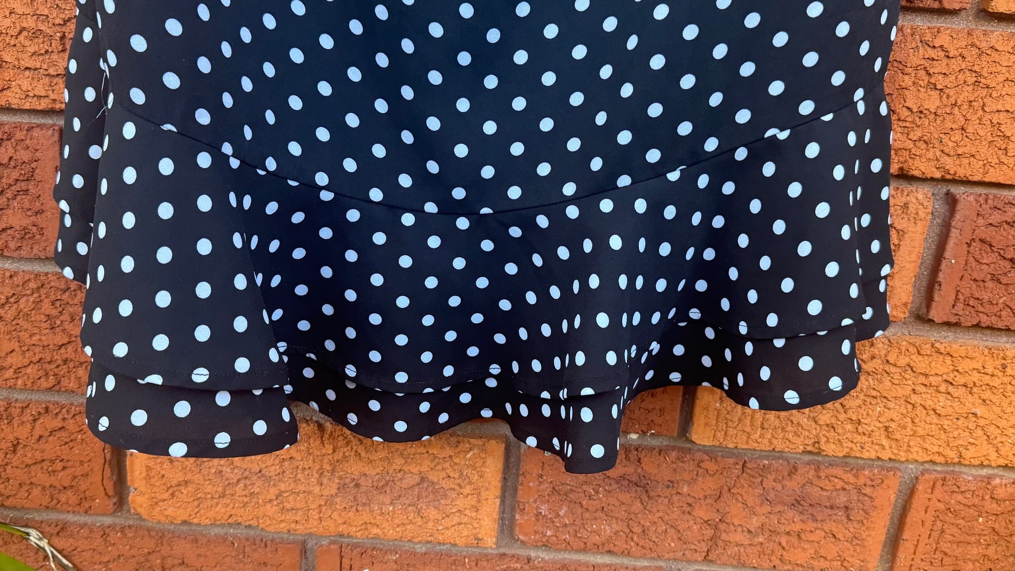 Crossroads Off-Shoulder Ruffle Dress Black and White Polka Dot Size 14 — photo 2 of 10