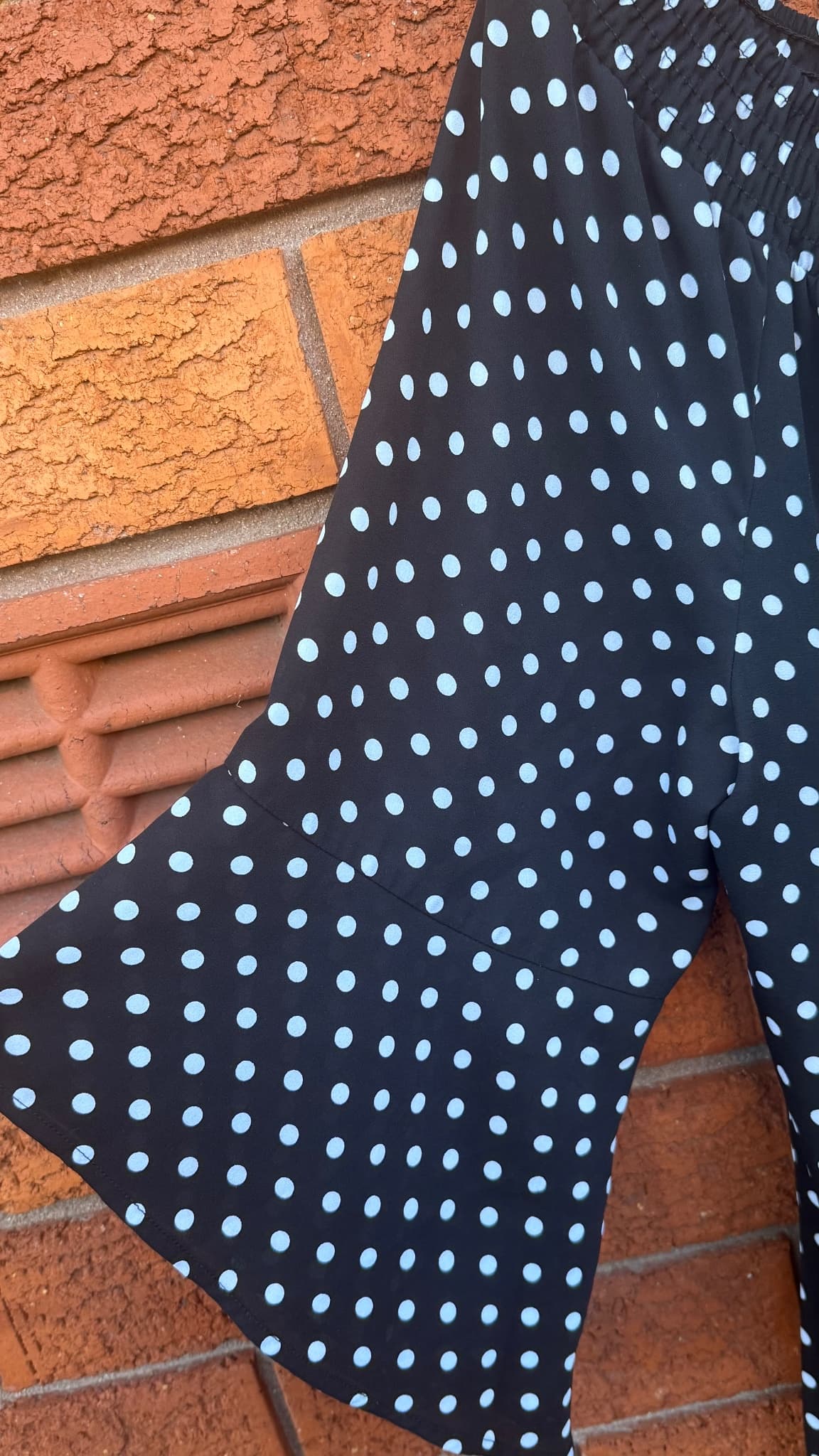 Crossroads Off-Shoulder Ruffle Dress Black and White Polka Dot Size 14 — photo 3 of 10