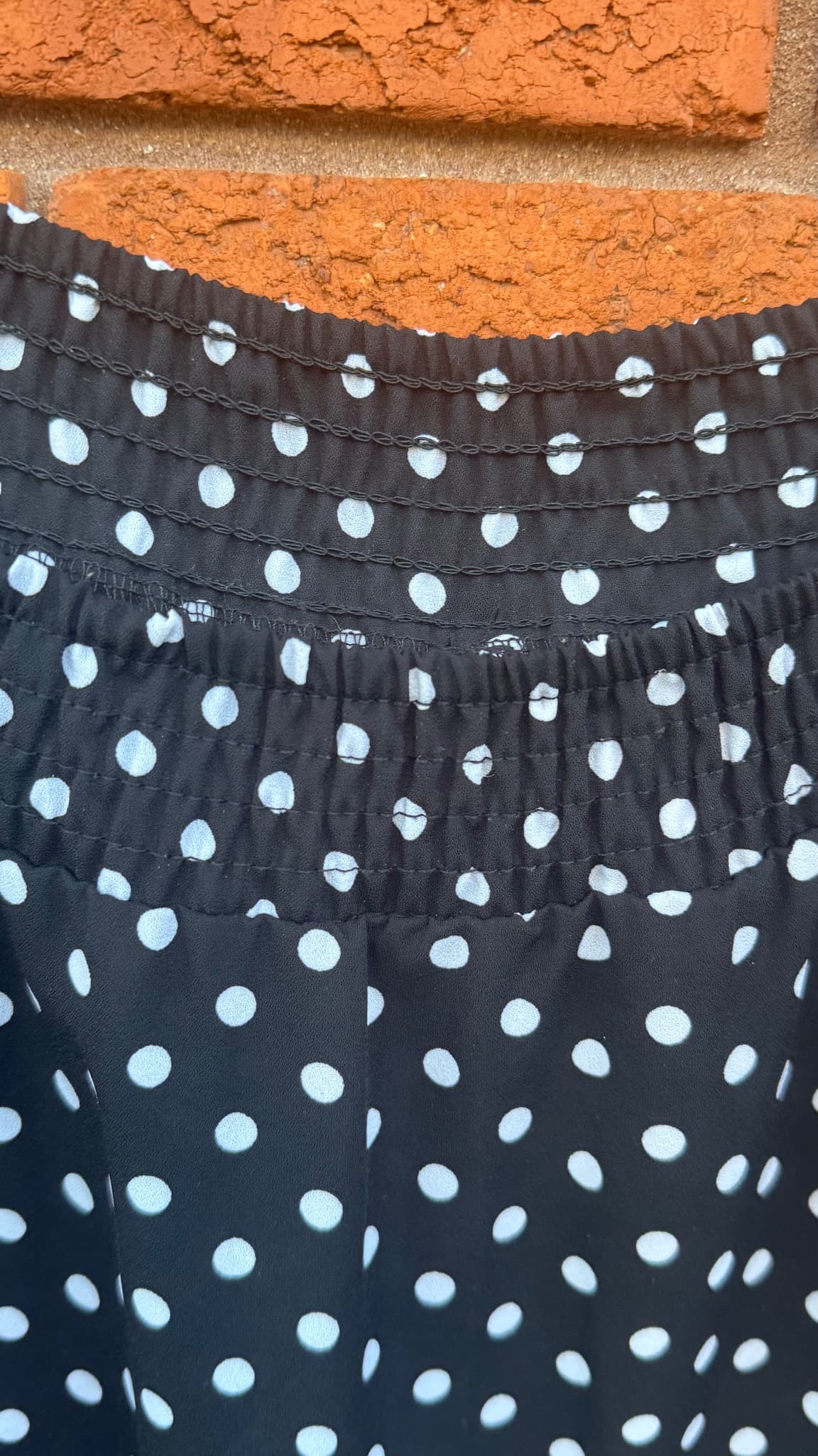 Crossroads Off-Shoulder Ruffle Dress Black and White Polka Dot Size 14 — photo 5 of 10