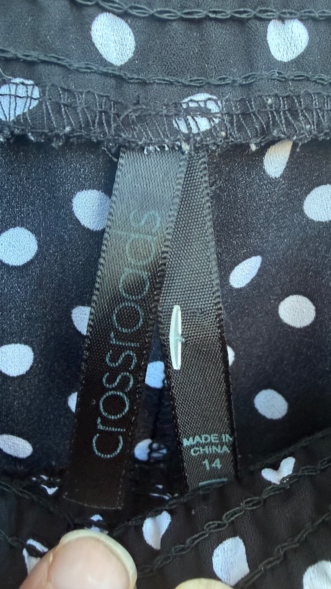 Crossroads Off-Shoulder Ruffle Dress Black and White Polka Dot Size 14 — photo 6 of 10