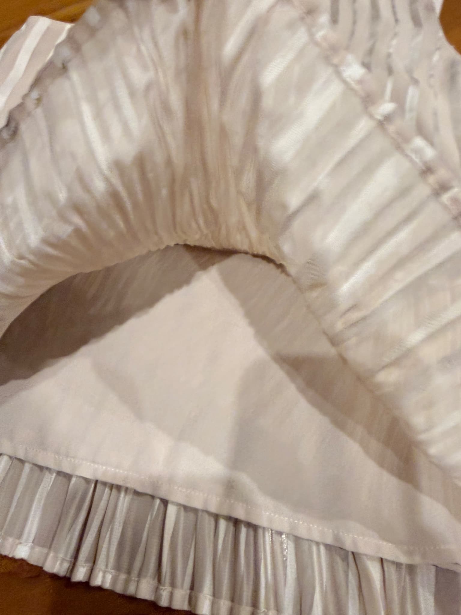 Dannii Minogue Satin Stripe Pleated Peplum Blouse Cream Size M — photo 5 of 11