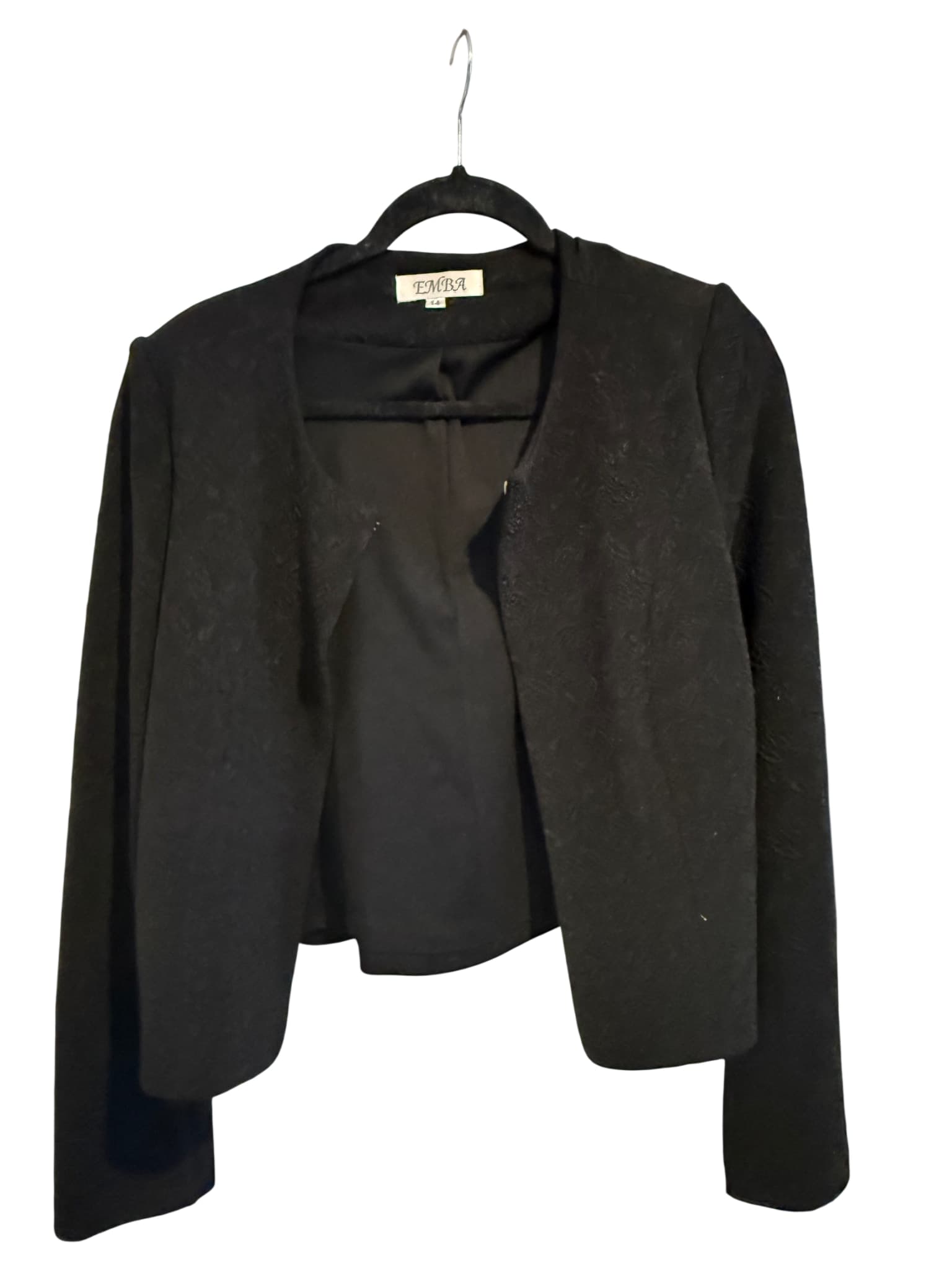 Emba Textured Open Front Blazer Black Size 14 — photo 1 of 6