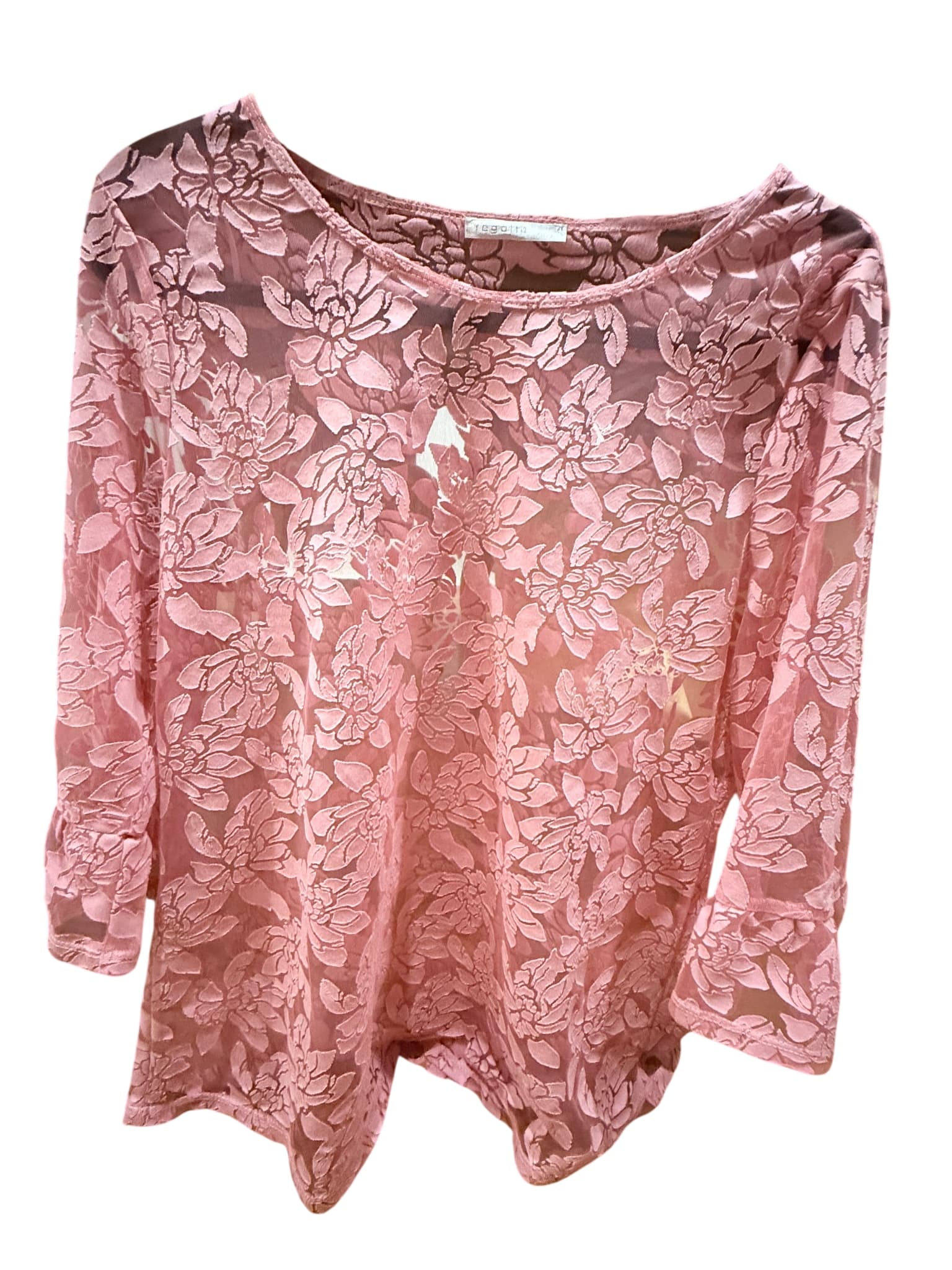 Regatta Floral Lace Sheer Blouse Pink Size 14 — photo 1 of 8