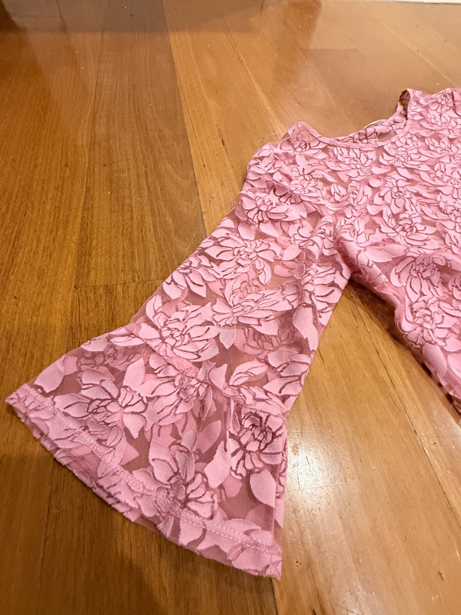 Regatta Floral Lace Sheer Blouse Pink Size 14 — photo 6 of 8