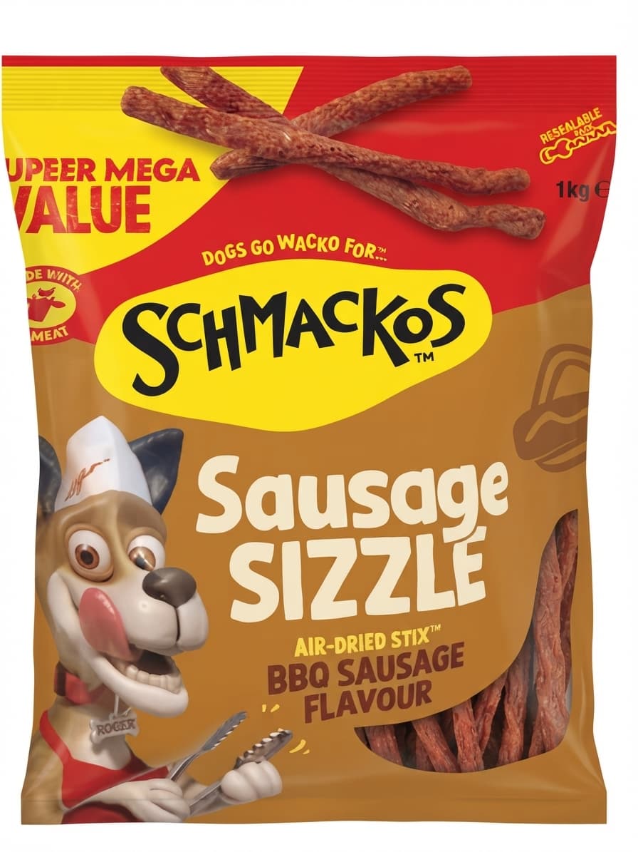 Schmackos Sausage Sizzle BBQ Sausage Flavour Air-Dried Stix 1kg