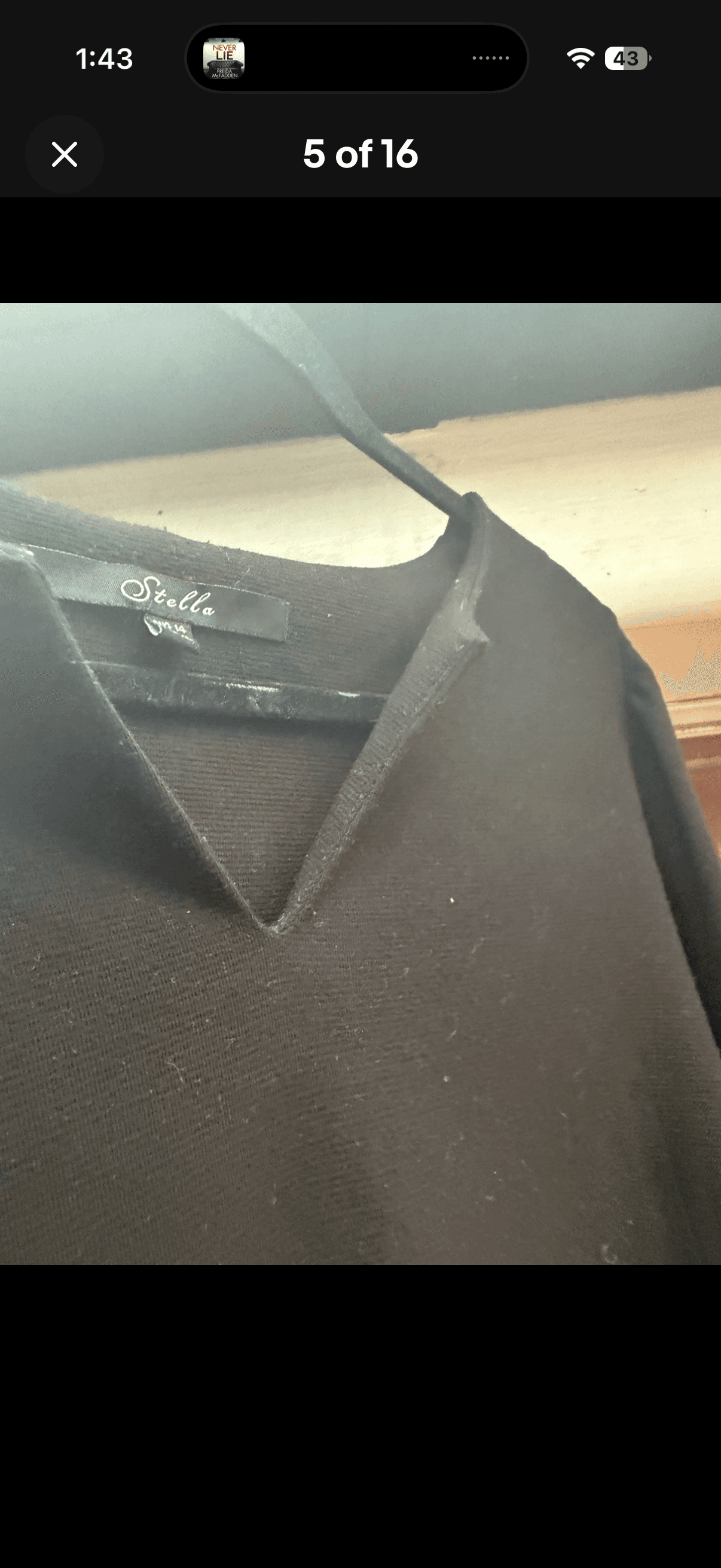 Stella Long Sleeve V-Neck Tunic Dress Black XS — photo 9 of 15