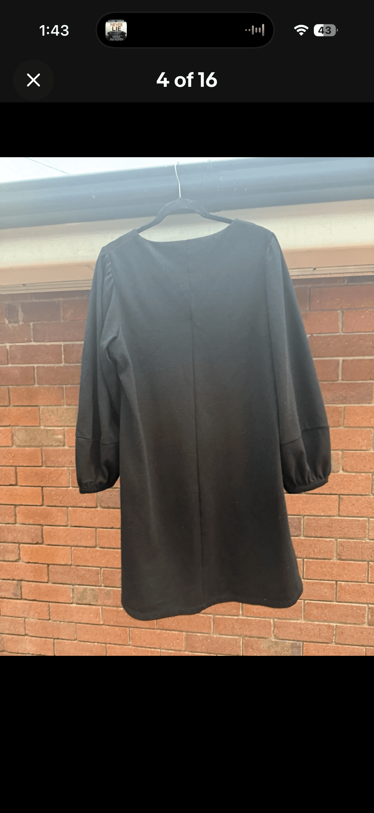 Stella Long Sleeve V-Neck Tunic Dress Black XS — photo 10 of 15
