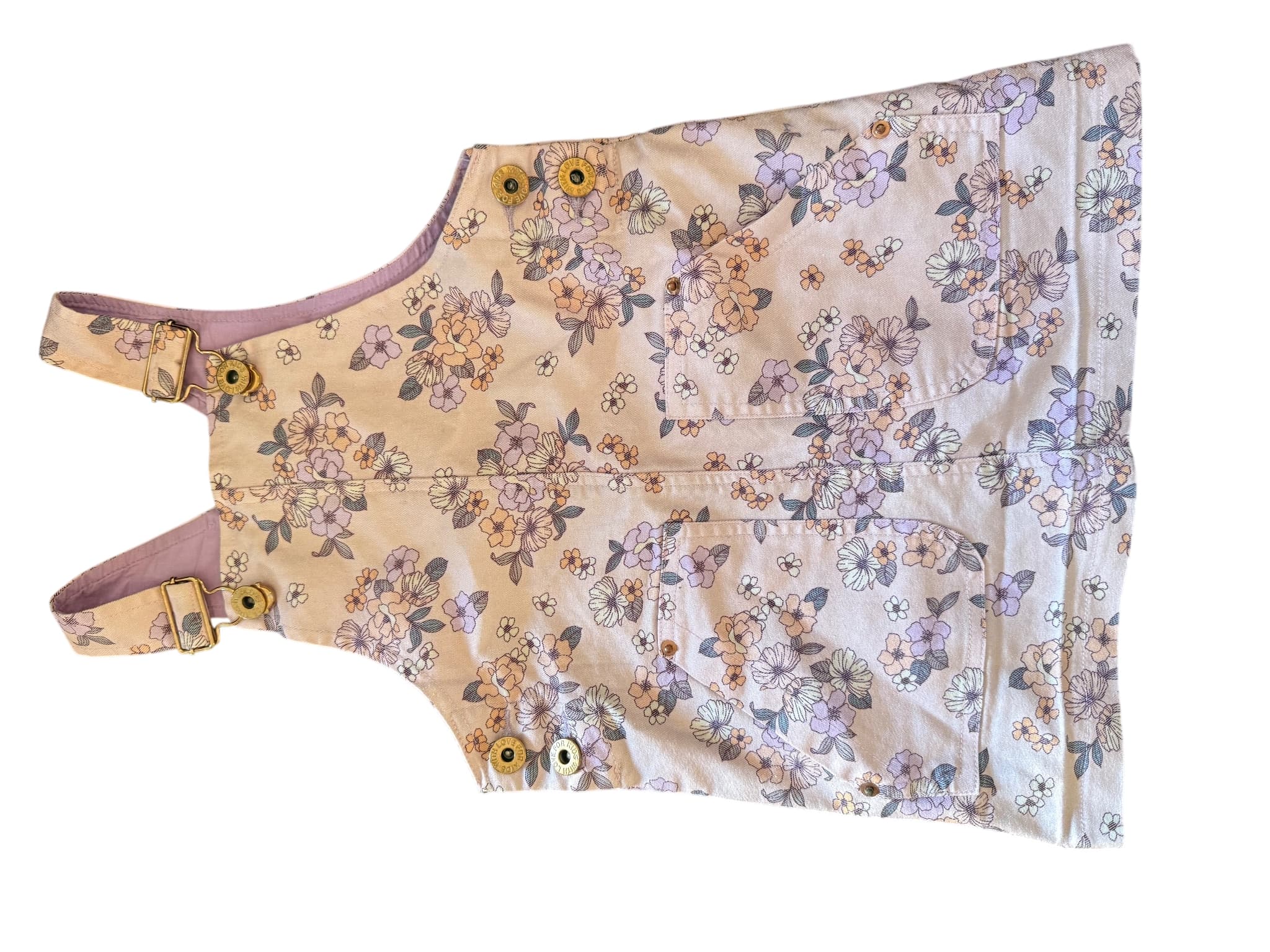 With Love For Kids Floral Corduroy Pinafore Dress Pink Size 3 — photo 1 of 12