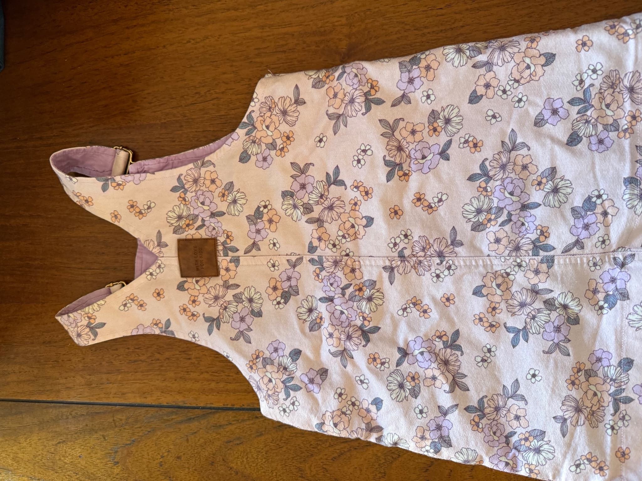 With Love For Kids Floral Corduroy Pinafore Dress Pink Size 3 — photo 10 of 12