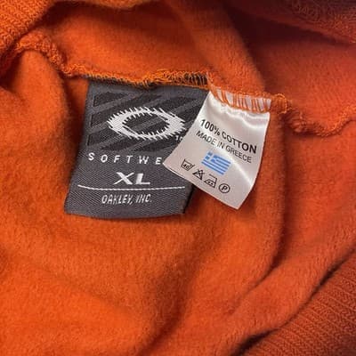 Vintage 90s Oakley Software Mock Neck Sweatshirt Orange XL — photo 6 of 6