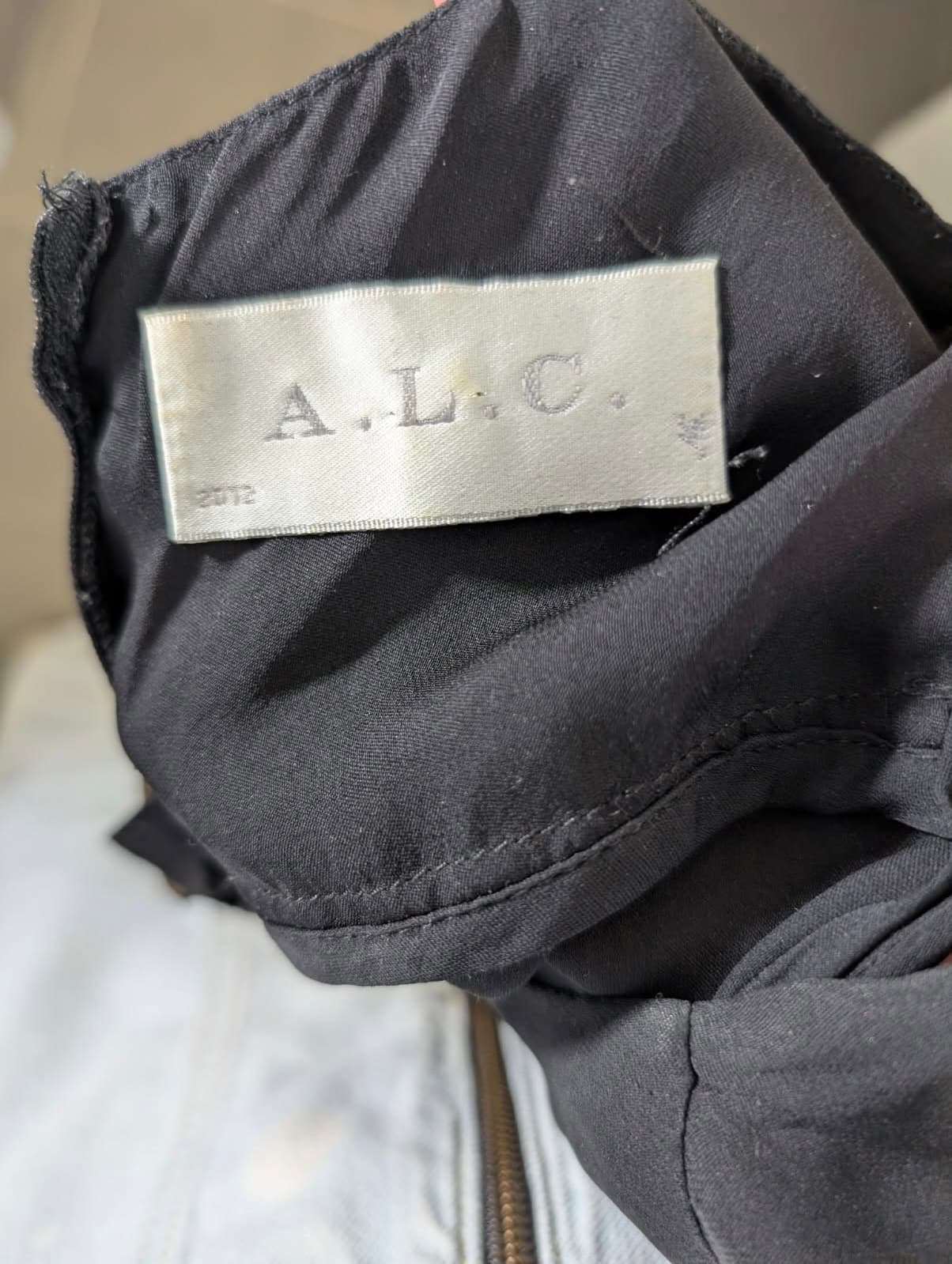 A.L.C. Sleeveless Peplum Top - 100% Washed Silk Black Size 4 — photo 7 of 7