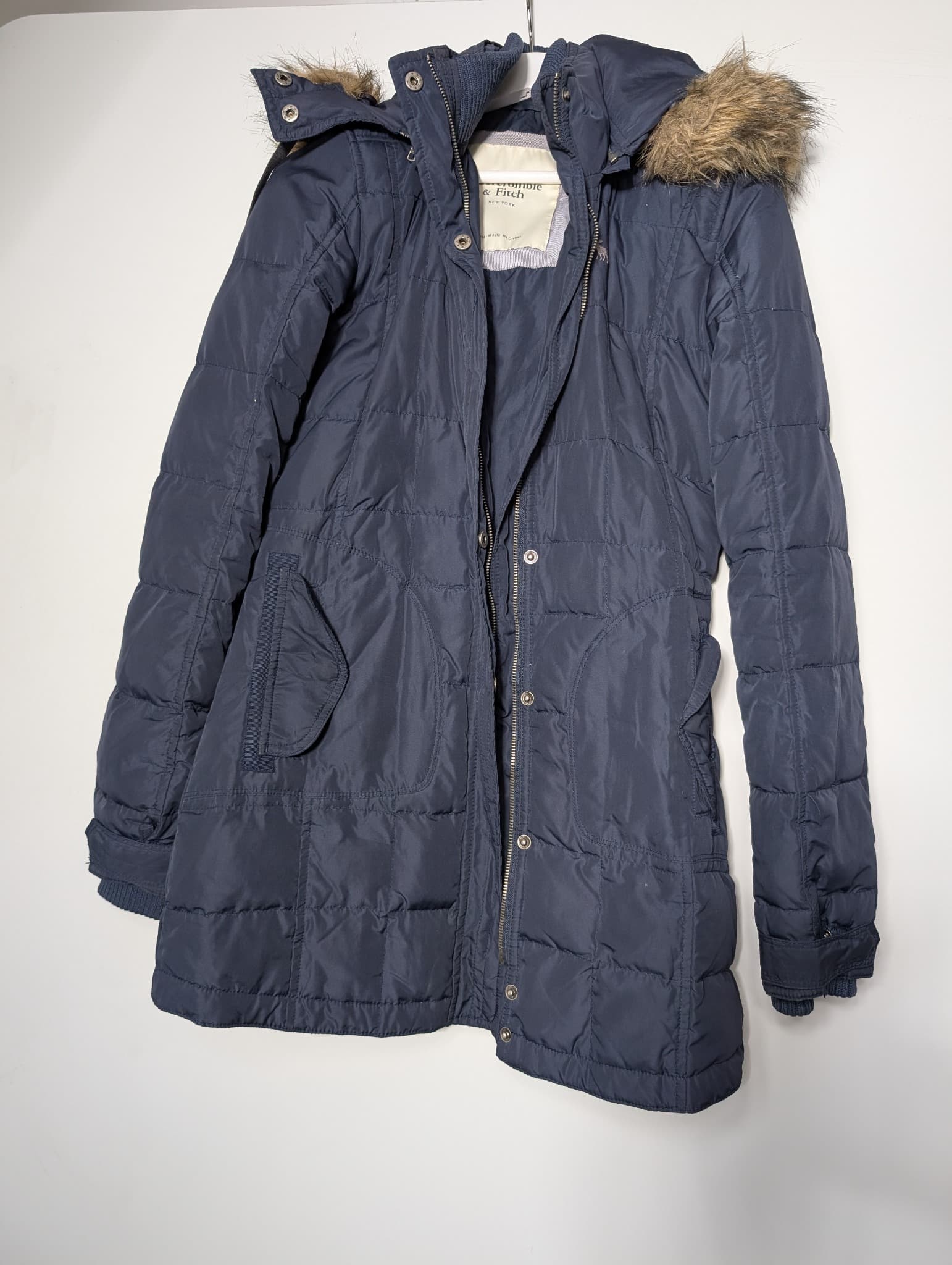 Abercrombie & Fitch Quilted Puffer Jacket Navy Blue Women's Size M — photo 1 of 7
