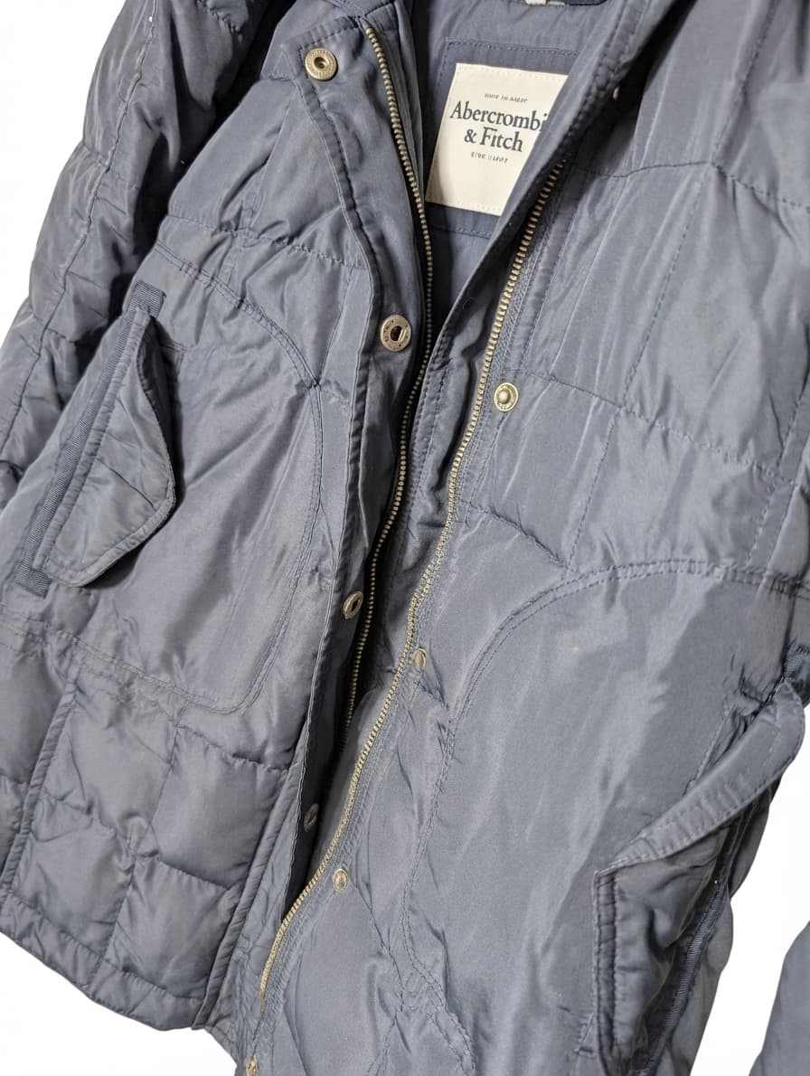 Abercrombie & Fitch Quilted Puffer Jacket Navy Blue Women's Size M — photo 2 of 7