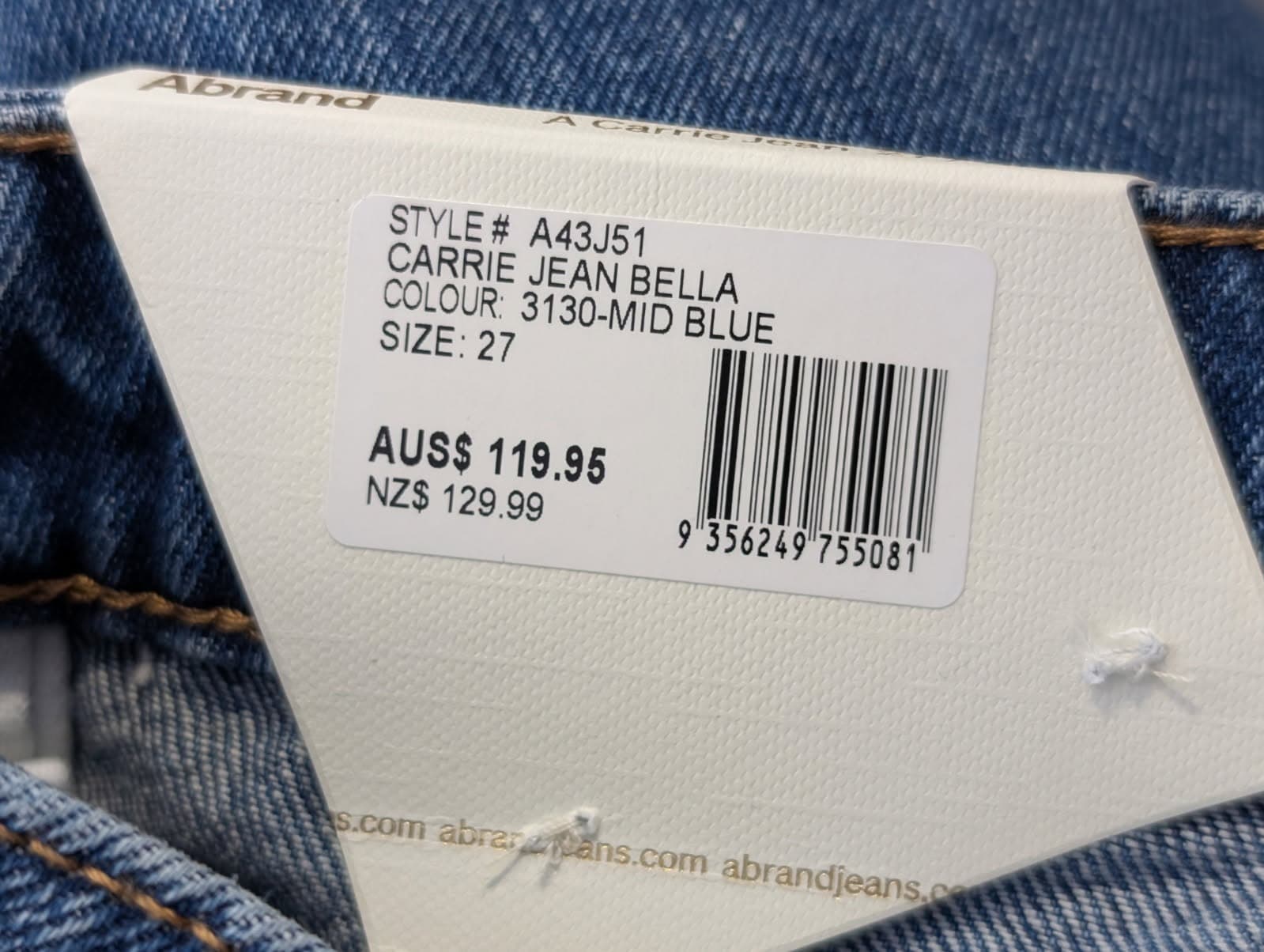 Abrand Carrie Jean Bella Mid Blue Size 27 — photo 4 of 6