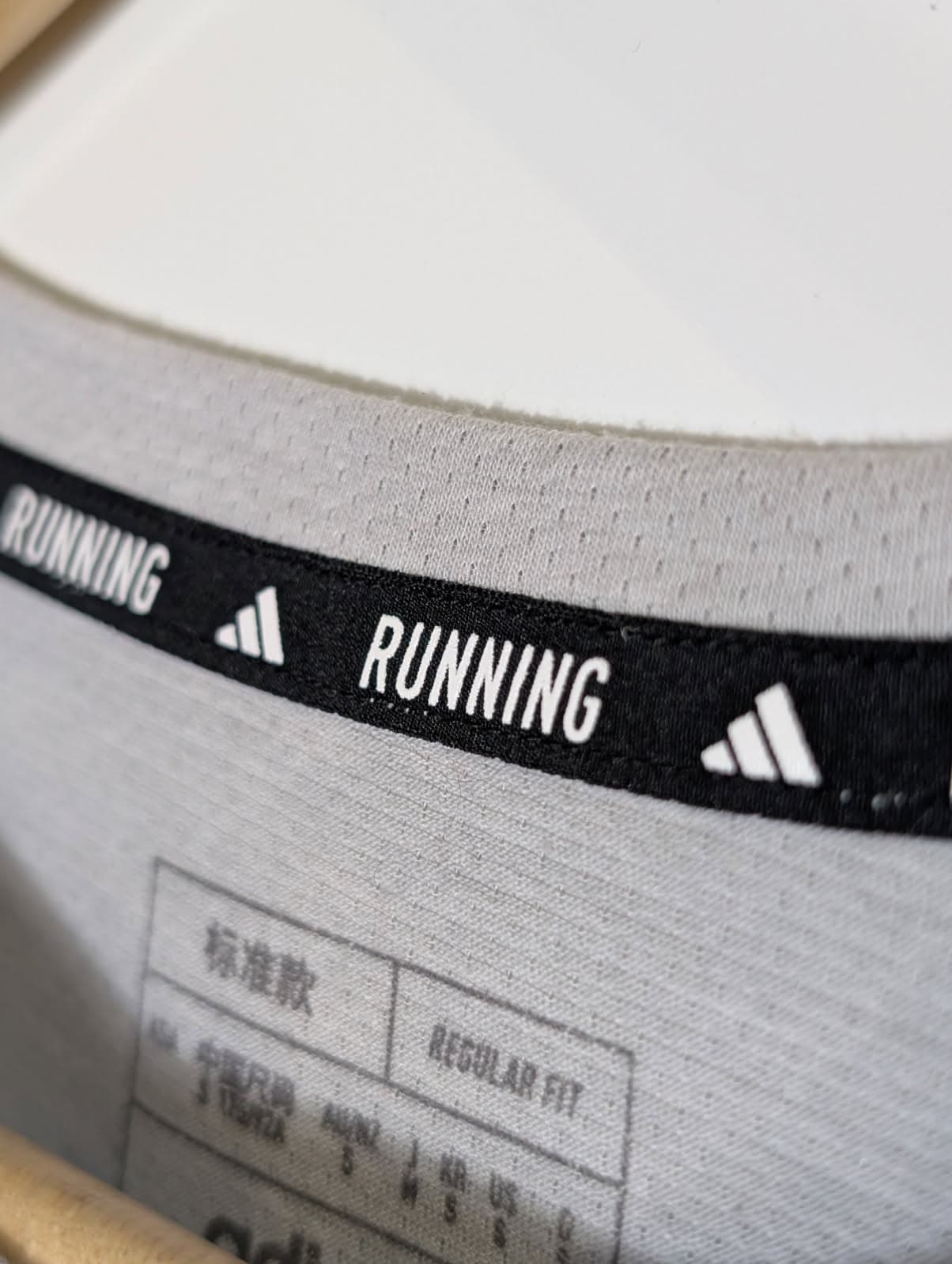 Adidas Own The Run 3-Stripes Tee - Men's Grey Running Shirt Size S — photo 6 of 9