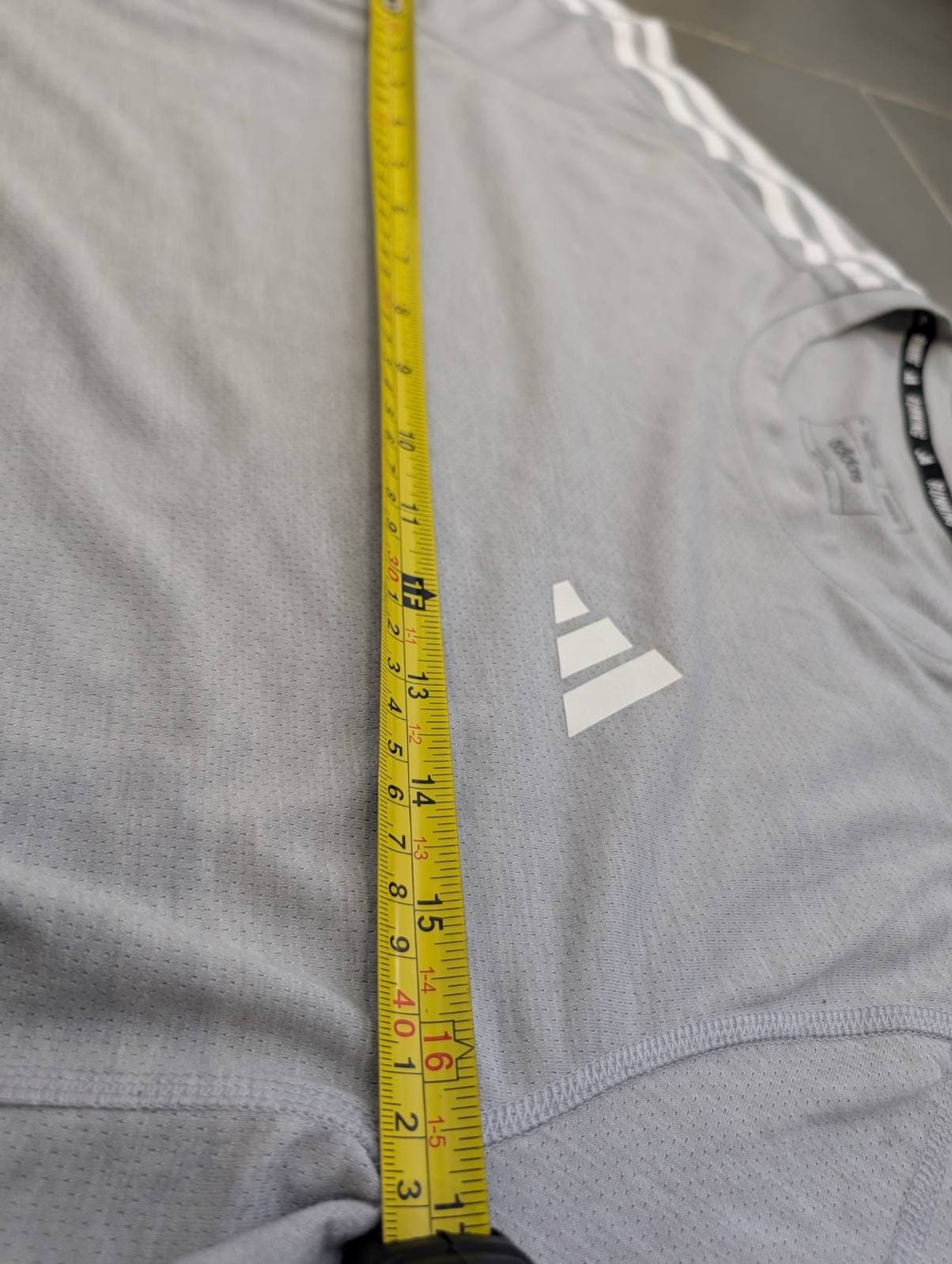 Adidas Own The Run 3-Stripes Tee - Men's Grey Running Shirt Size S — photo 8 of 9