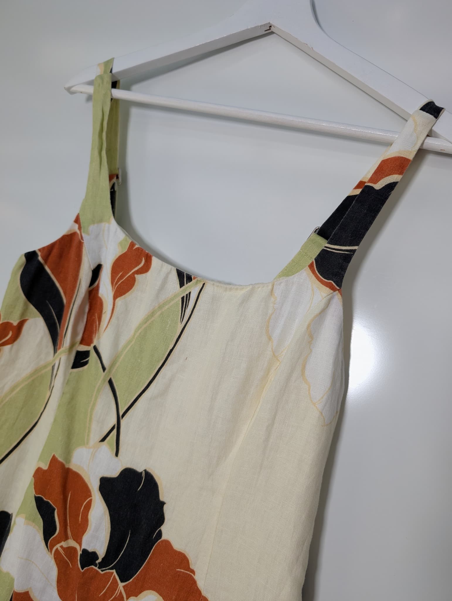 AERE Floral Linen Mini Dress Women's Size 12 — photo 3 of 7