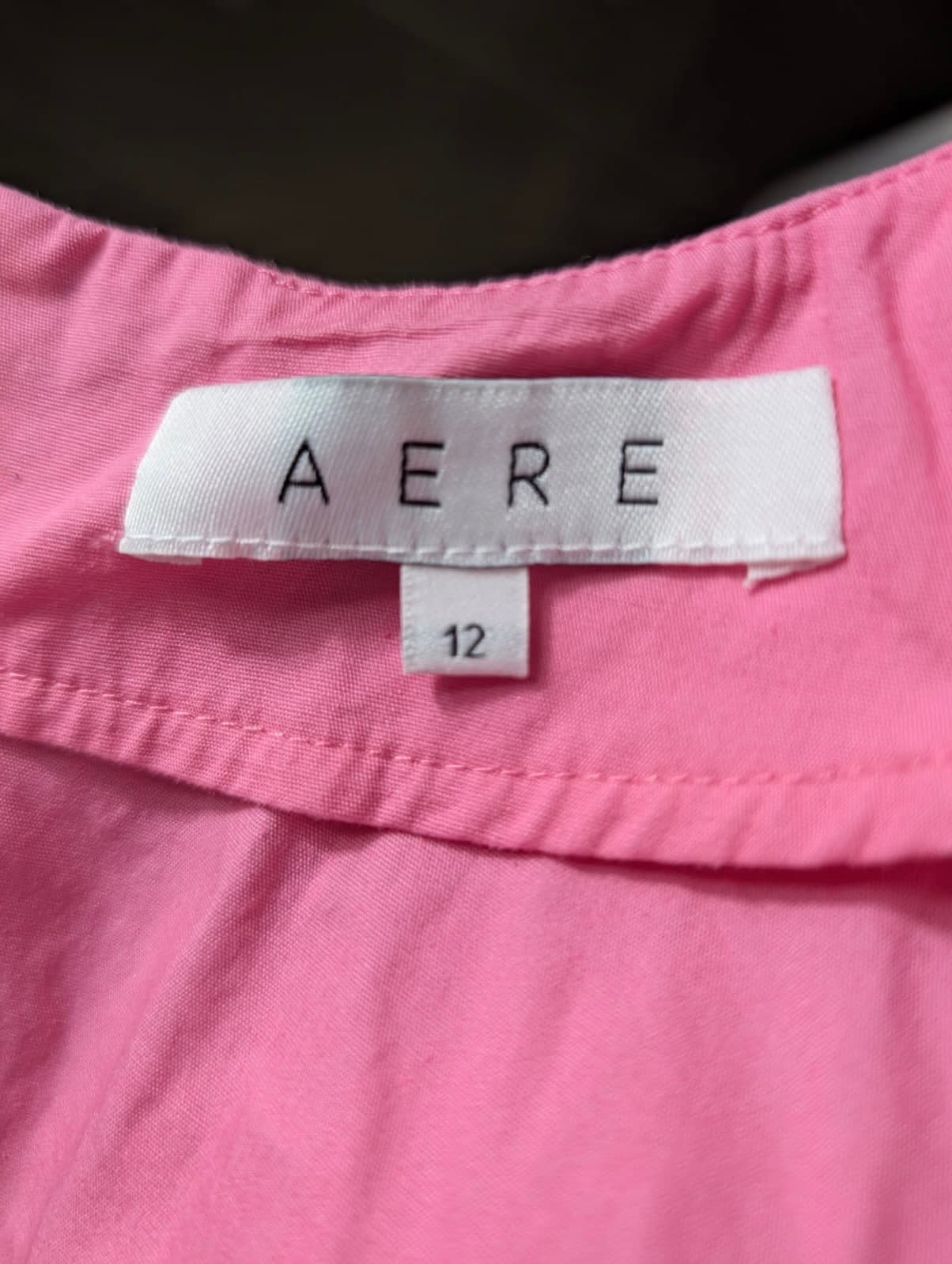 AERE Pink Organic Cotton Poplin Smock Dress - Size 12 — photo 3 of 6