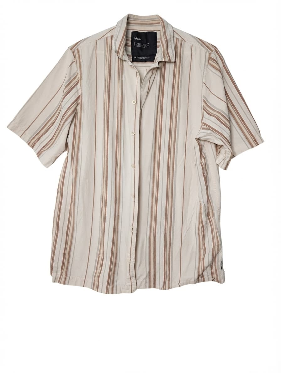 Afends Striped Short Sleeve Shirt Men's Size L — photo 1 of 8