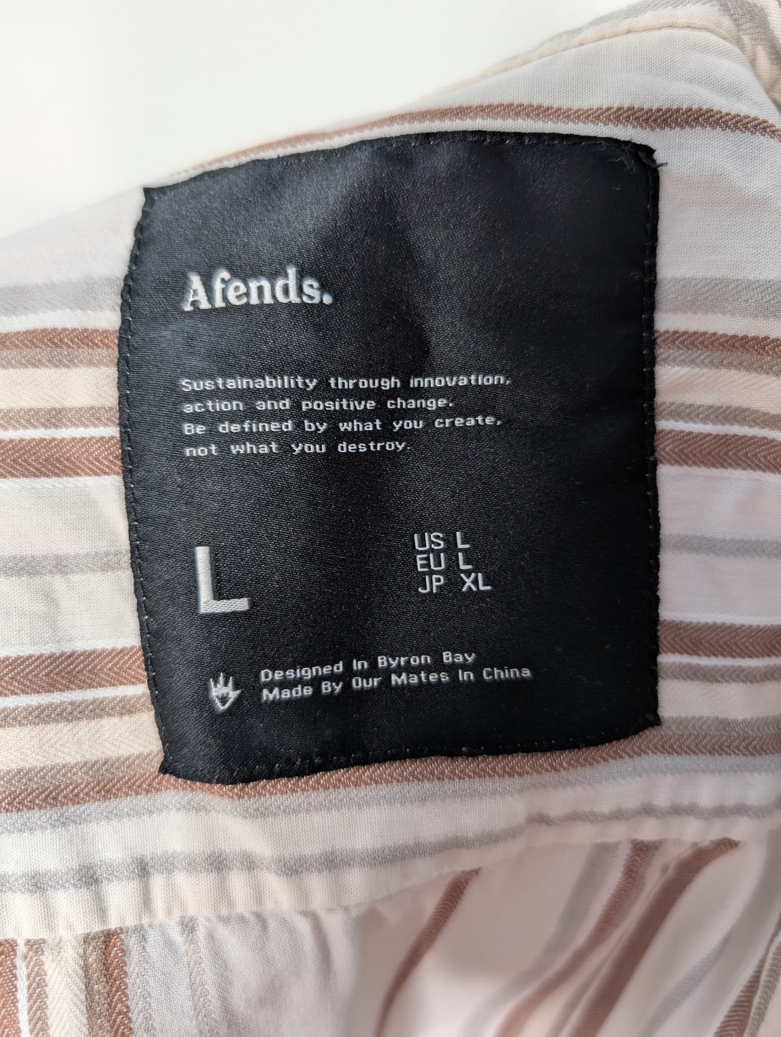 Afends Striped Short Sleeve Shirt Men's Size L — photo 6 of 8