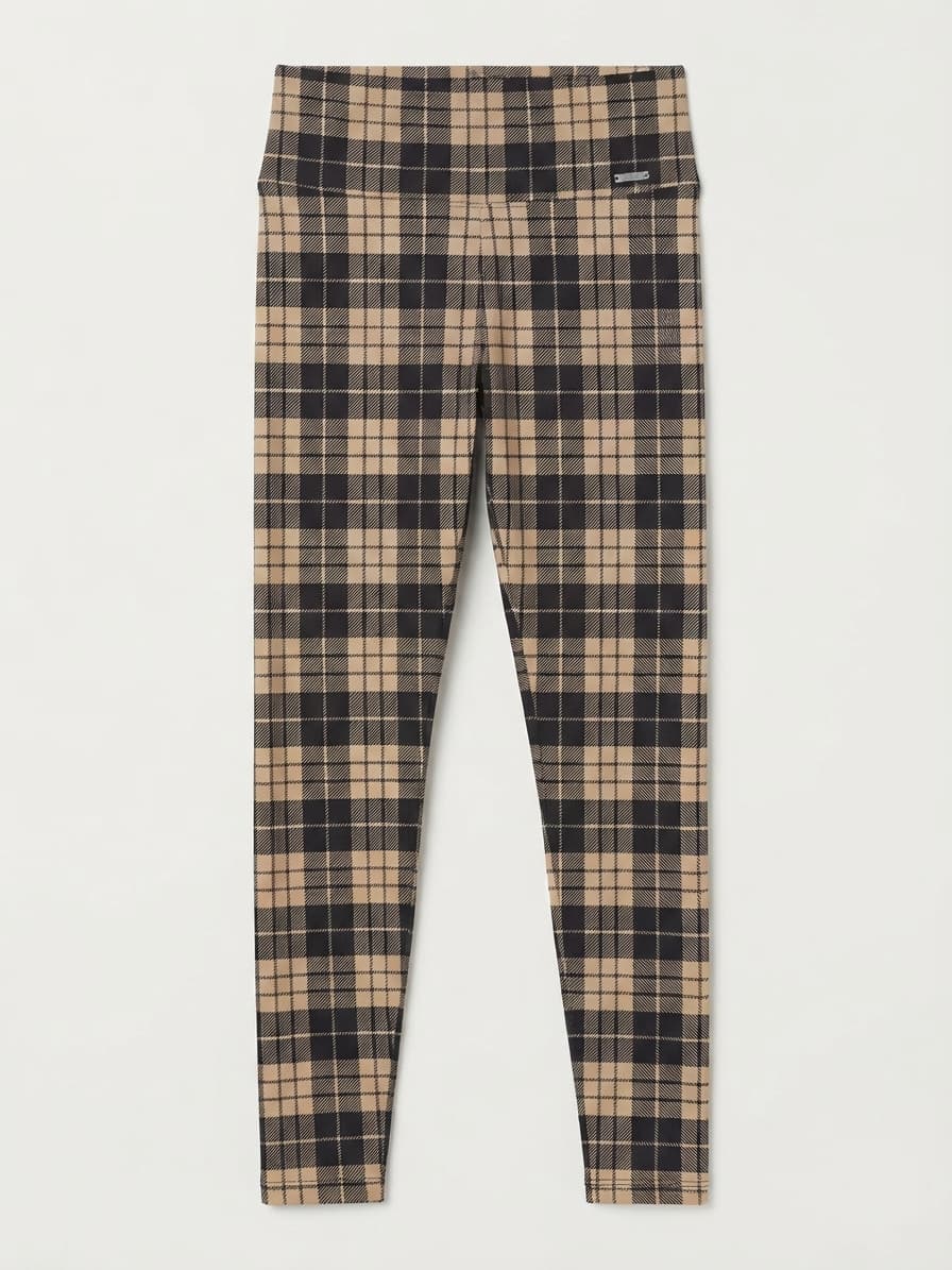 Aim'n Check Me Out Plaid High-Waist Tights Black and Beige Size S — photo 1 of 5