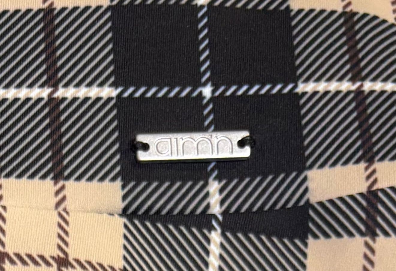 Aim'n Check Me Out Plaid High-Waist Tights Black and Beige Size S — photo 4 of 5