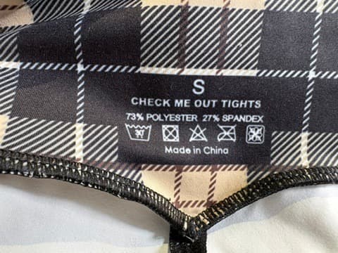 Aim'n Check Me Out Plaid High-Waist Tights Black and Beige Size S — photo 5 of 5