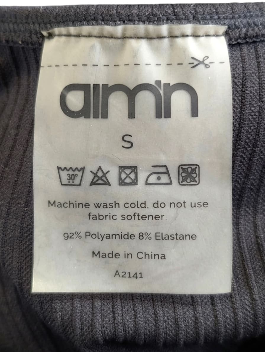 Aim'n Ribbed Activewear Crop Top Black Size S — photo 2 of 9