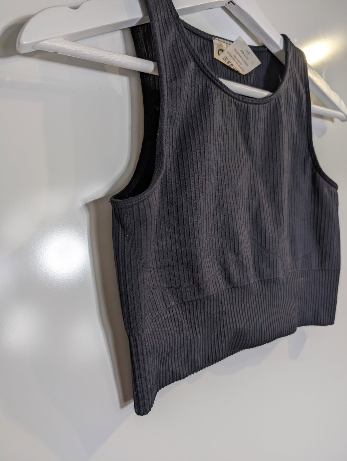 Aim'n Ribbed Activewear Crop Top Black Size S — photo 3 of 9
