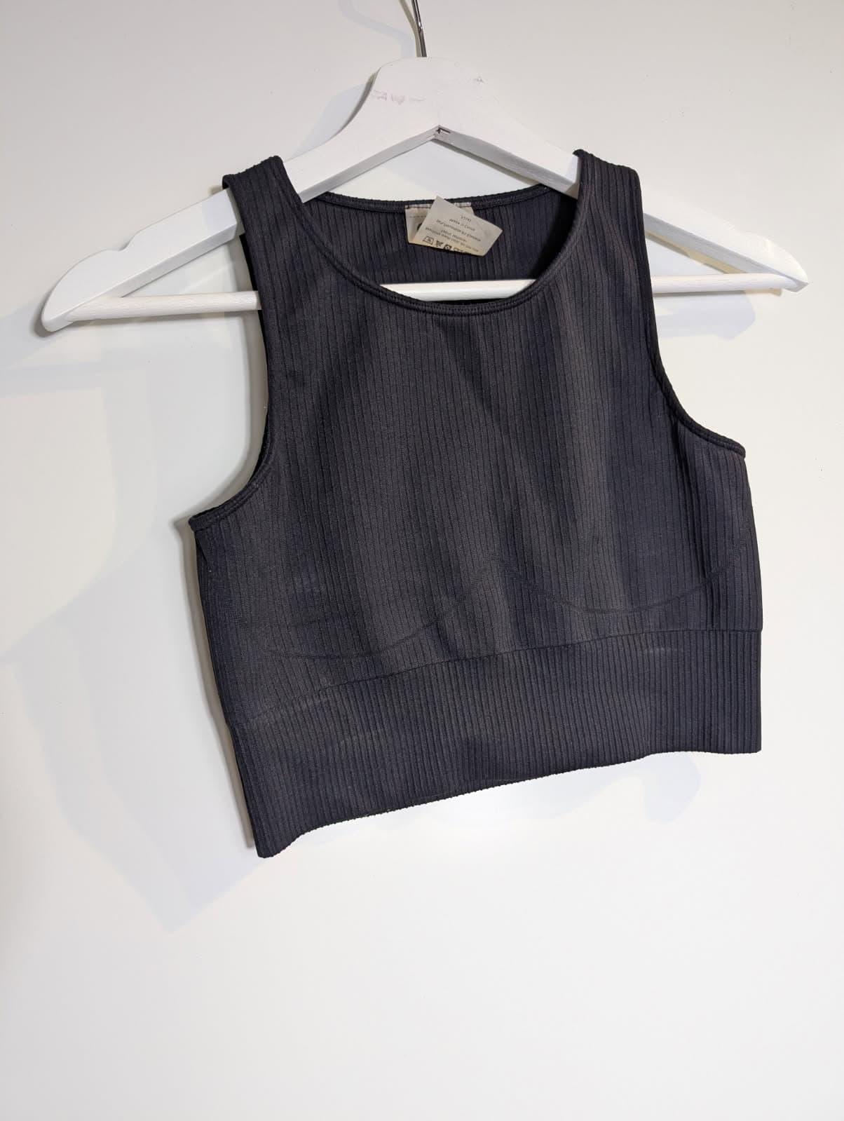 Aim'n Ribbed Activewear Crop Top Black Size S — photo 8 of 9
