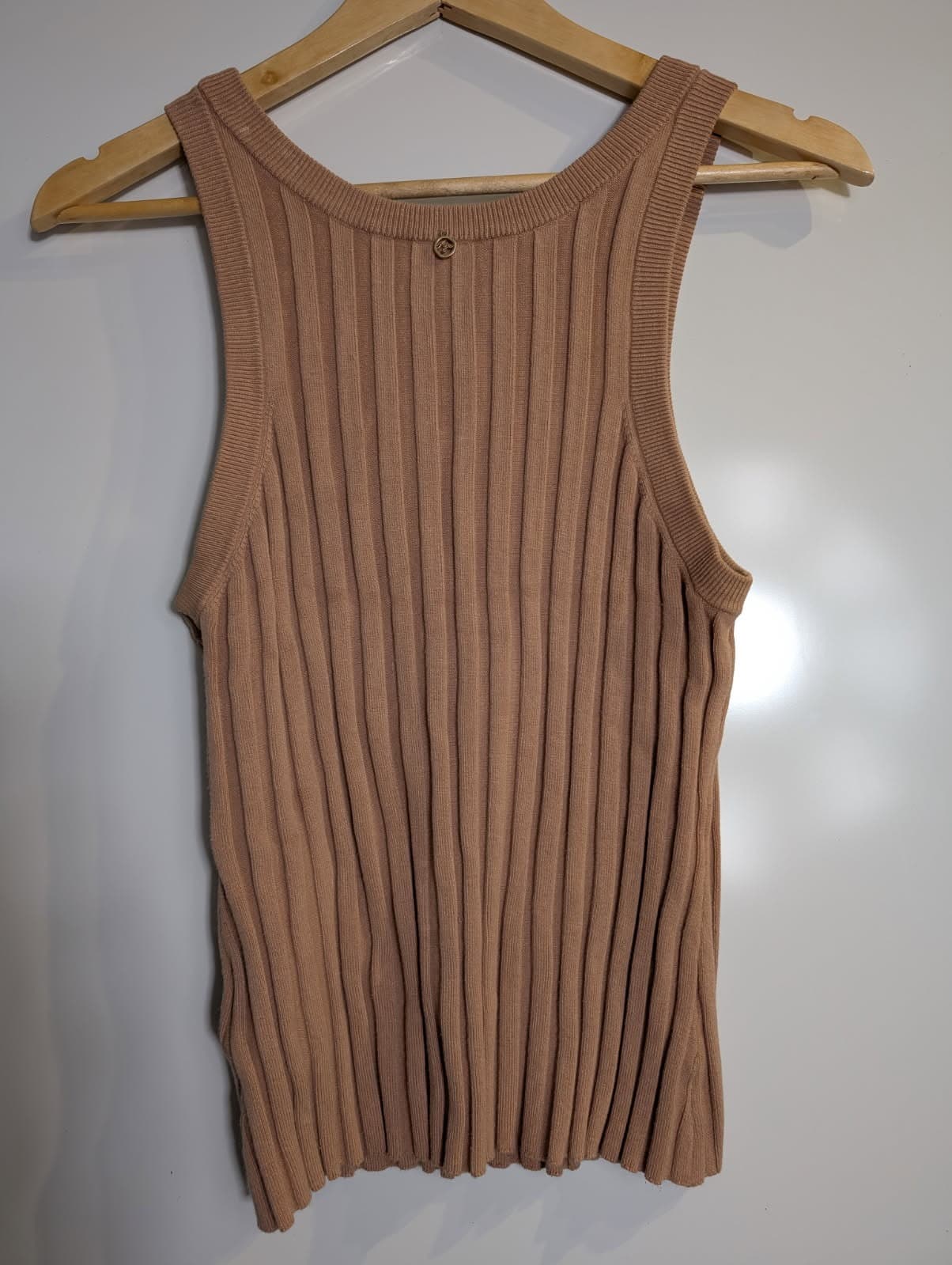 Aje Ribbed Knit Tank Top Tan Size M — photo 4 of 7