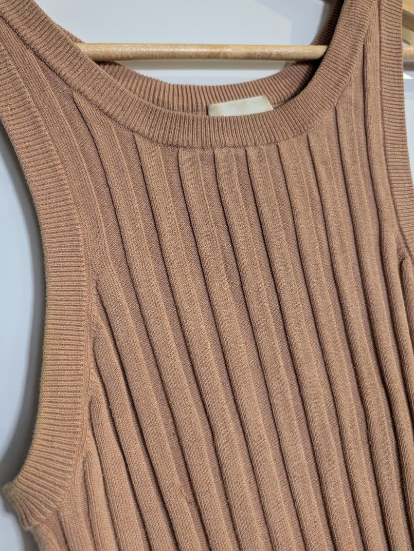 Aje Ribbed Knit Tank Top Tan Size M — photo 5 of 7
