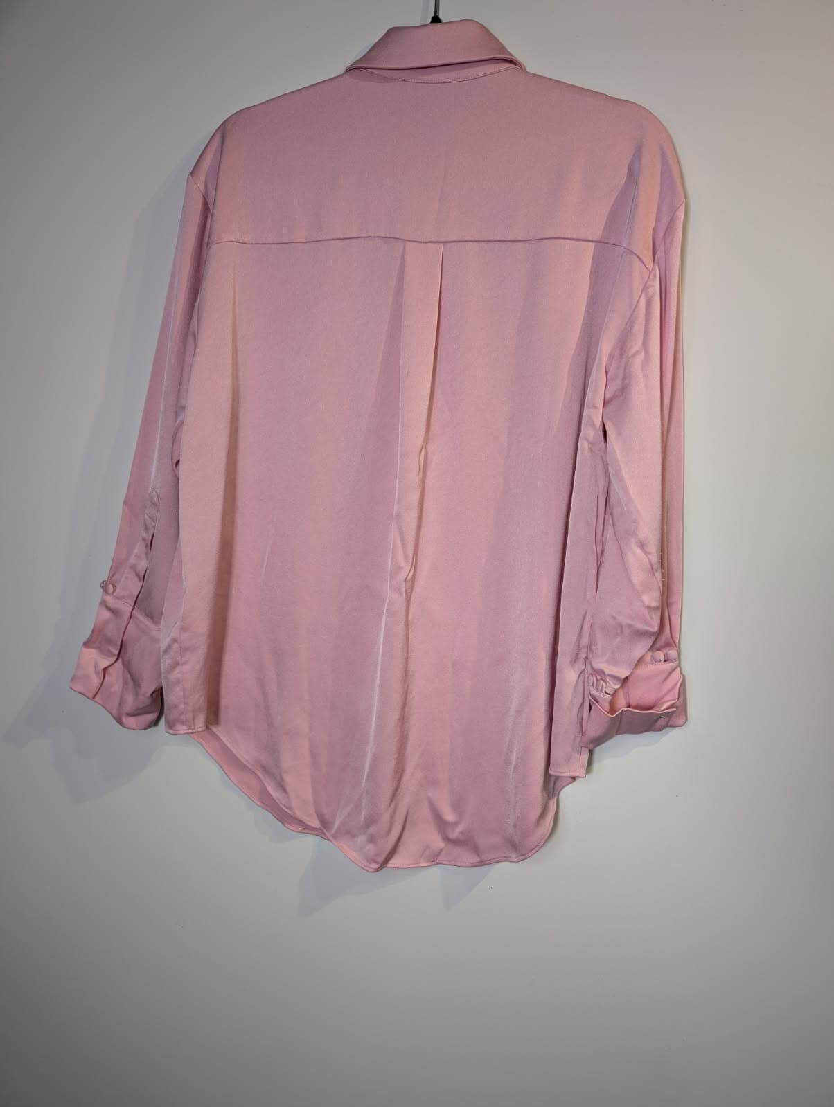 Aje Satin Button-Down Shirt Pink Size 6 — photo 3 of 6