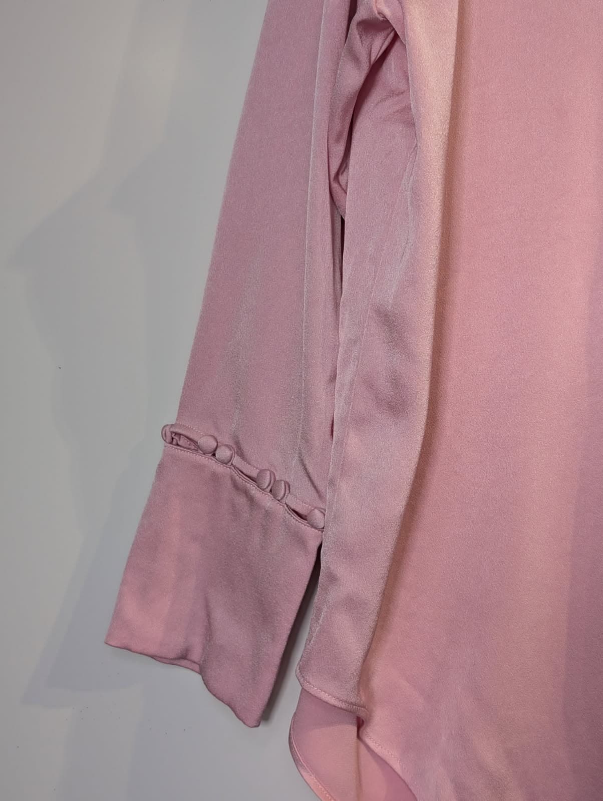 Aje Satin Button-Down Shirt Pink Size 6 — photo 5 of 6